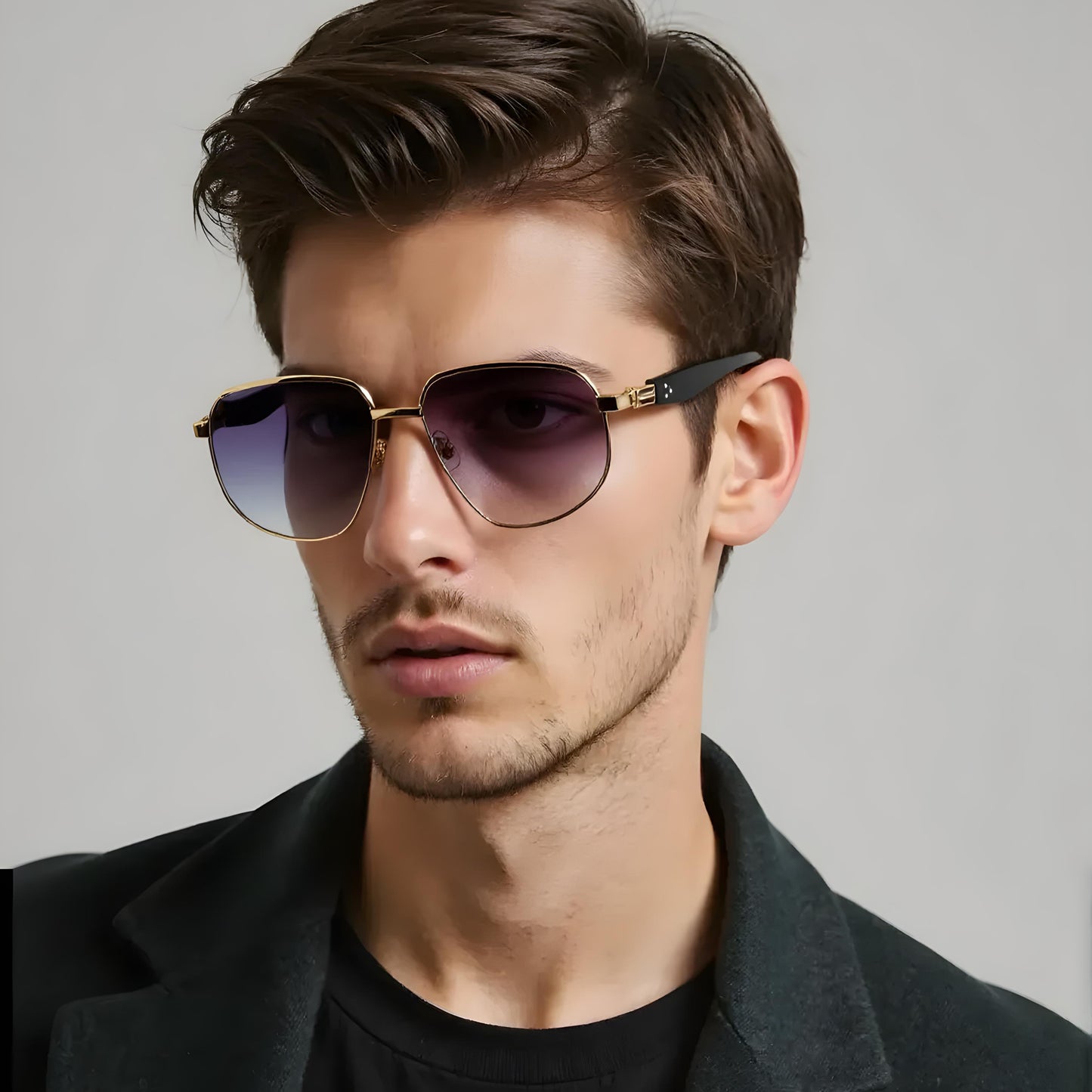 TREXY 2 UNISEX AVIATOR METAL SUNGLASSES BY TED SMITH (IN 4 COLORS)