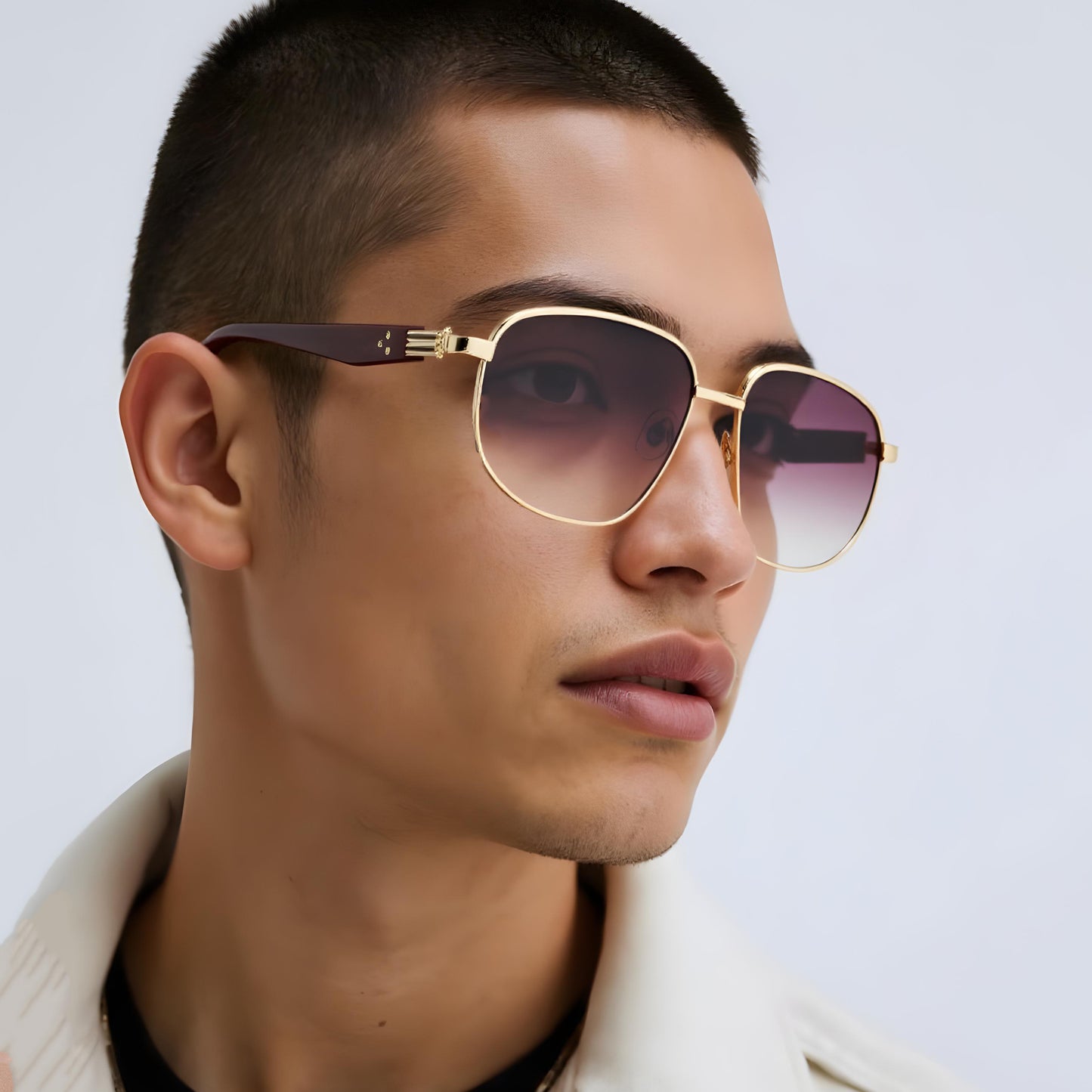 TREXY 2 UNISEX AVIATOR METAL SUNGLASSES BY TED SMITH (IN 4 COLORS)
