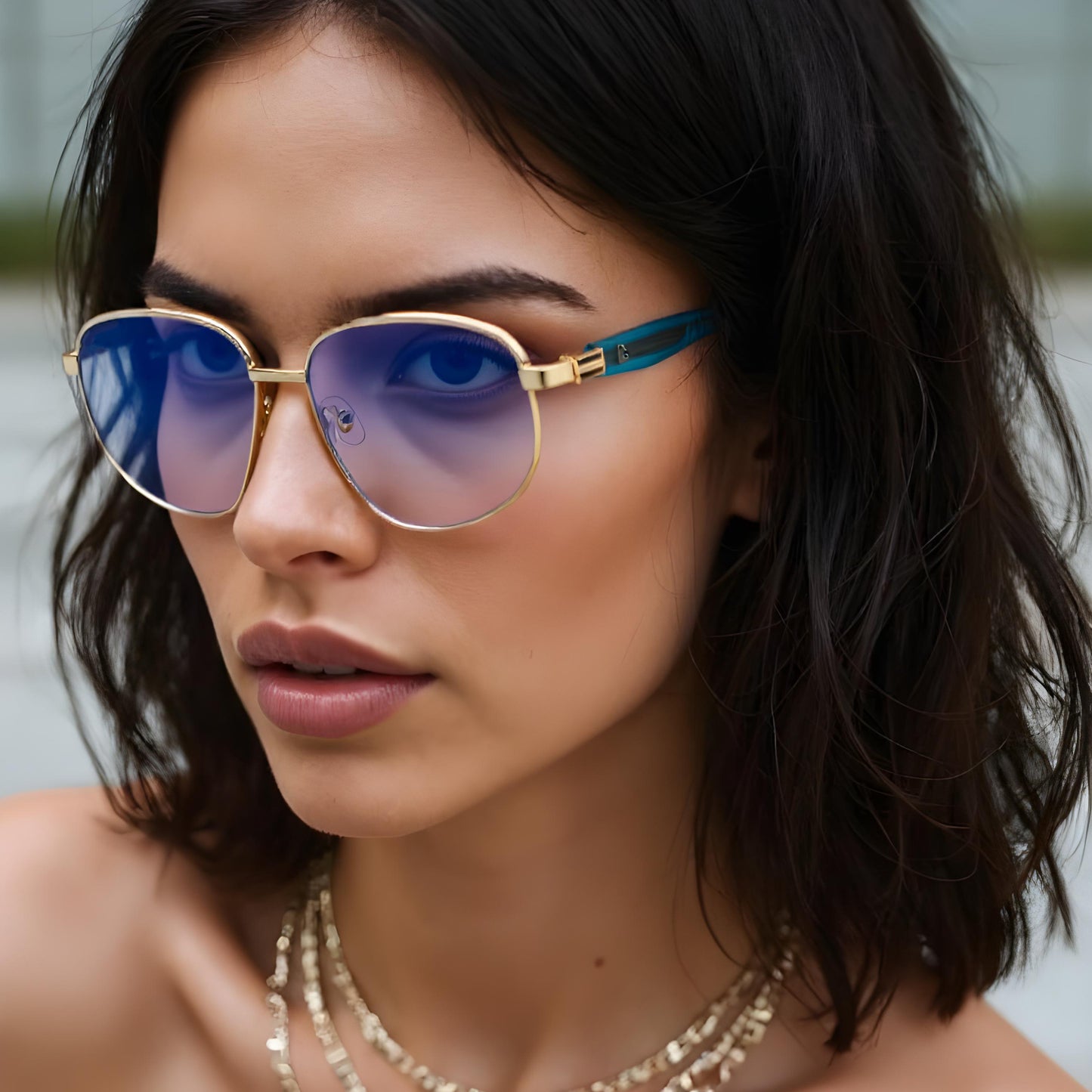 TREXY 2 UNISEX AVIATOR METAL SUNGLASSES BY TED SMITH (IN 4 COLORS)