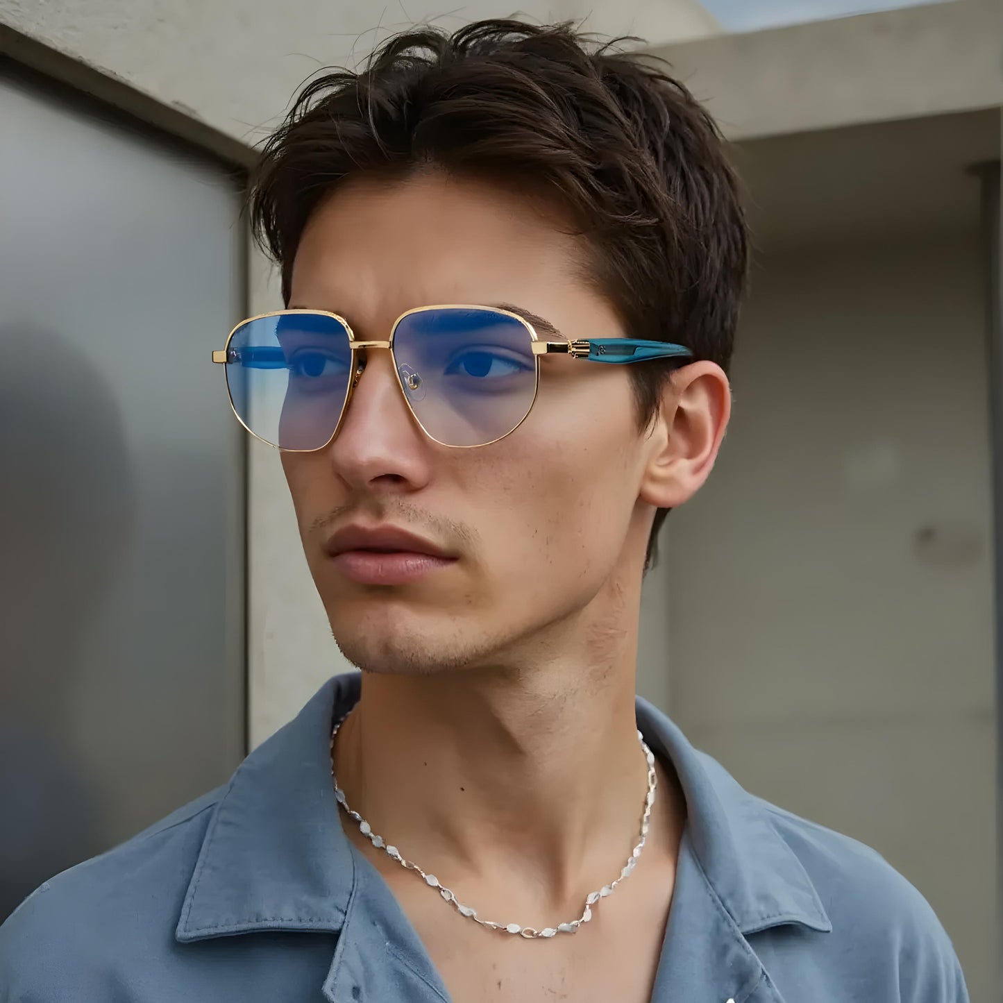 TREXY 2 UNISEX AVIATOR METAL SUNGLASSES BY TED SMITH (IN 4 COLORS)