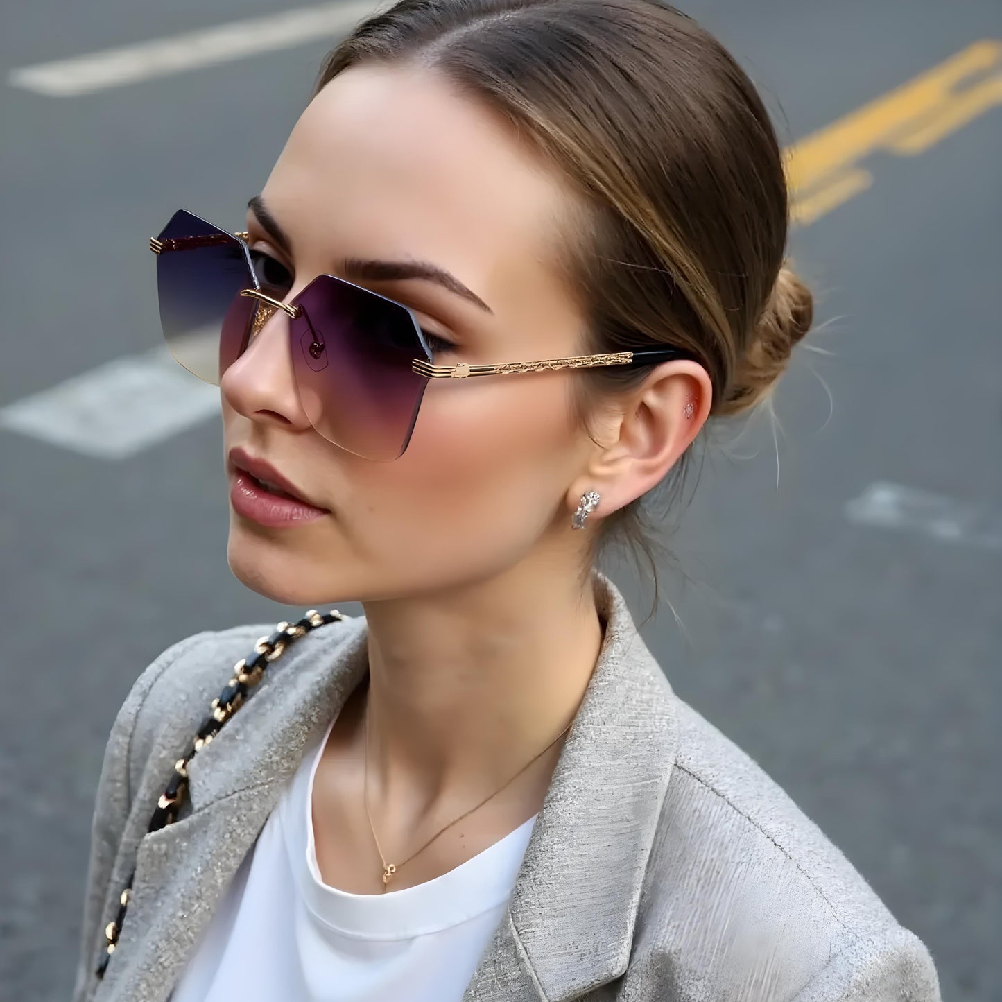 STELLA UNISEX SQUARE METAL SUNGLASSES BY TED SMITH (IN 3 COLORS)