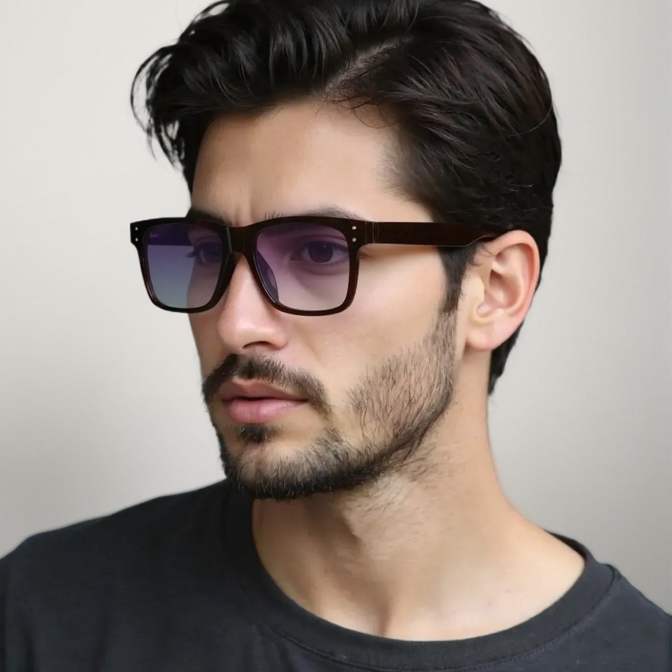 SUN-HESTON UNISEX SQUARE ACETATE SUNGLASSES WITH POLARIZED LENS BY TED SMITH (IN 5 COLORS)