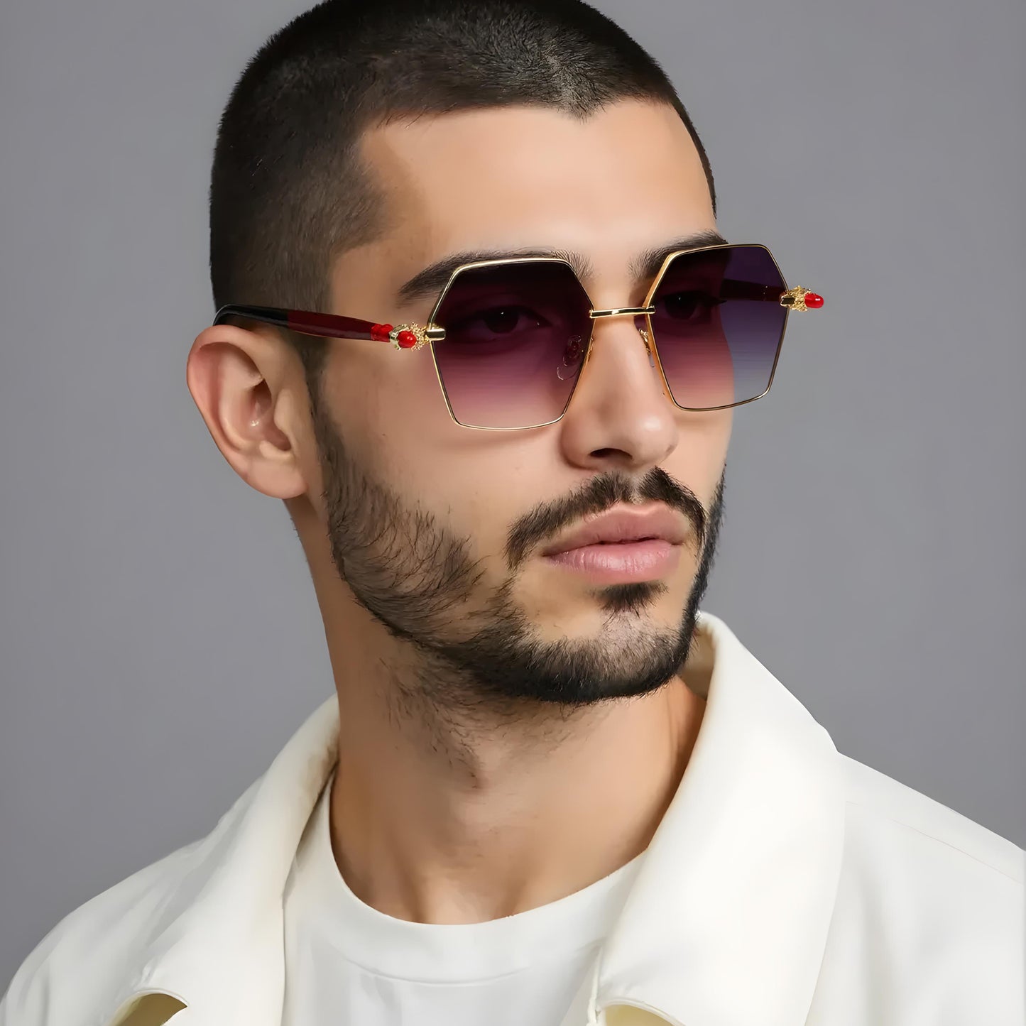 ADIE UNISEX HEXAGON METAL SUNGLASSES BY TED SMITH (IN 4 COLORS)