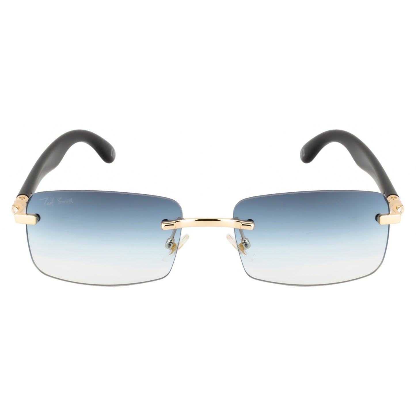 SOLITIARE UNISEX RECTANGLE METAL RIMLESS SUNGLASSES BY TED SMITH (IN 4 COLORS)