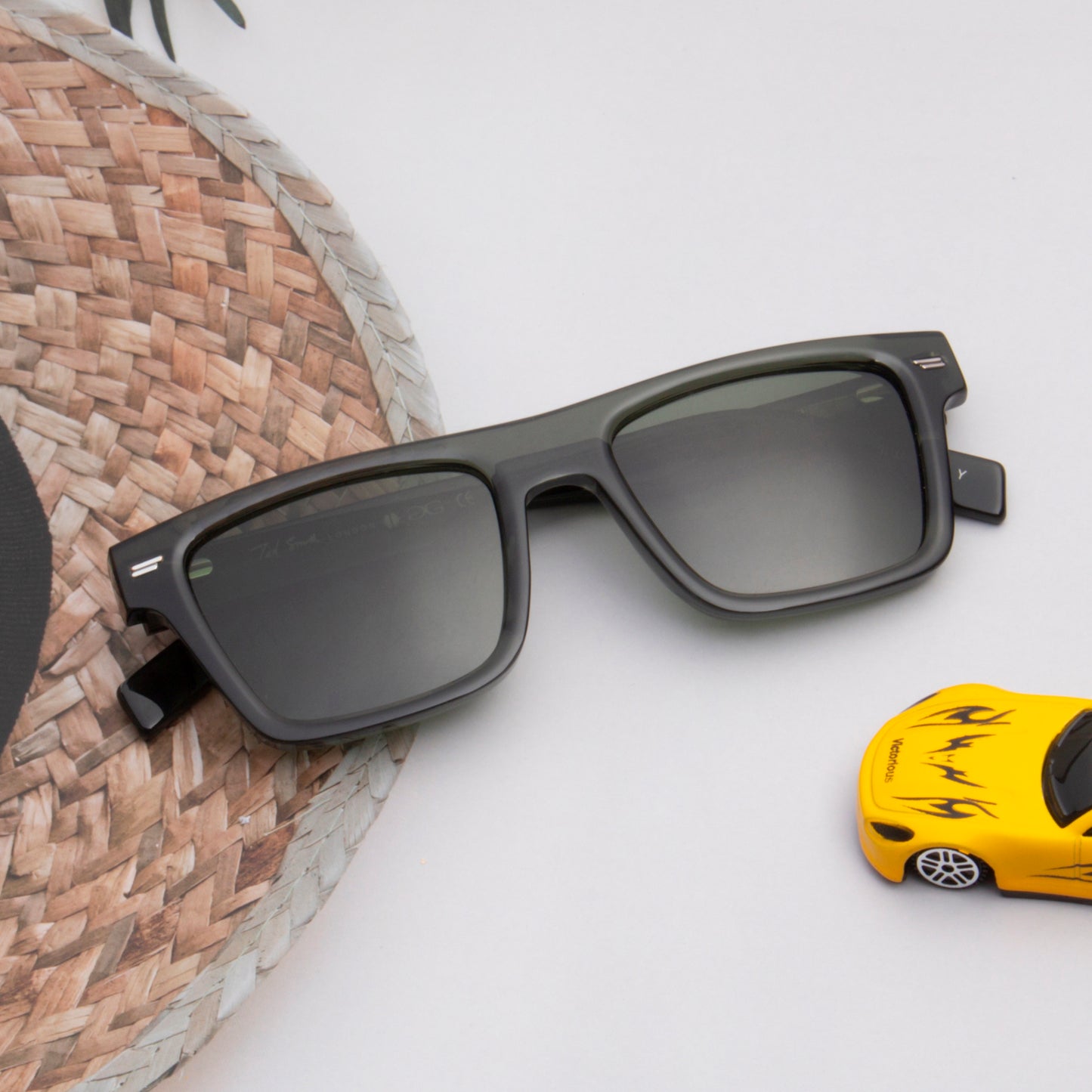 SUN-BOYD UNISEX SQUARE ACETATE SUNGLASSES WITH POLARIZED LENS BY TED SMITH (IN 6 COLORS)