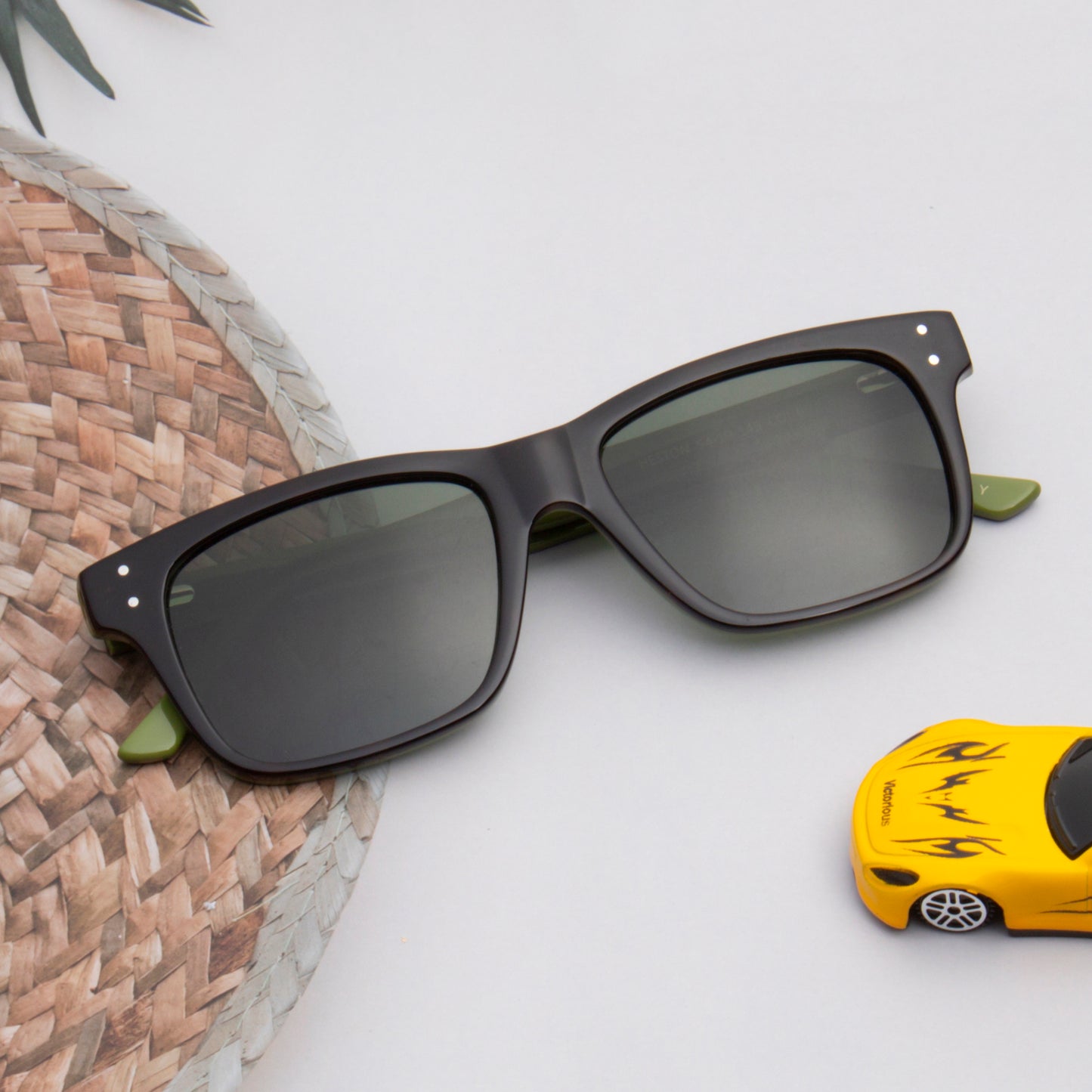 SUN-HESTON UNISEX SQUARE ACETATE SUNGLASSES WITH POLARIZED LENS BY TED SMITH (IN 5 COLORS)