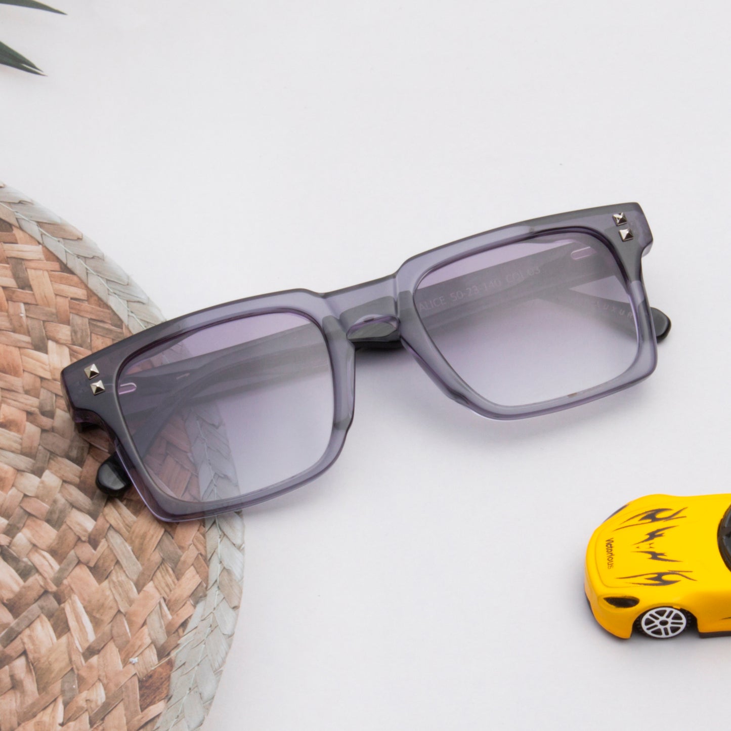 SUN-ALICE UNISEX SQUARE ACETATE SUNGLASSES WITH POLARIZED LENS BY TED SMITH (IN 4 COLORS)