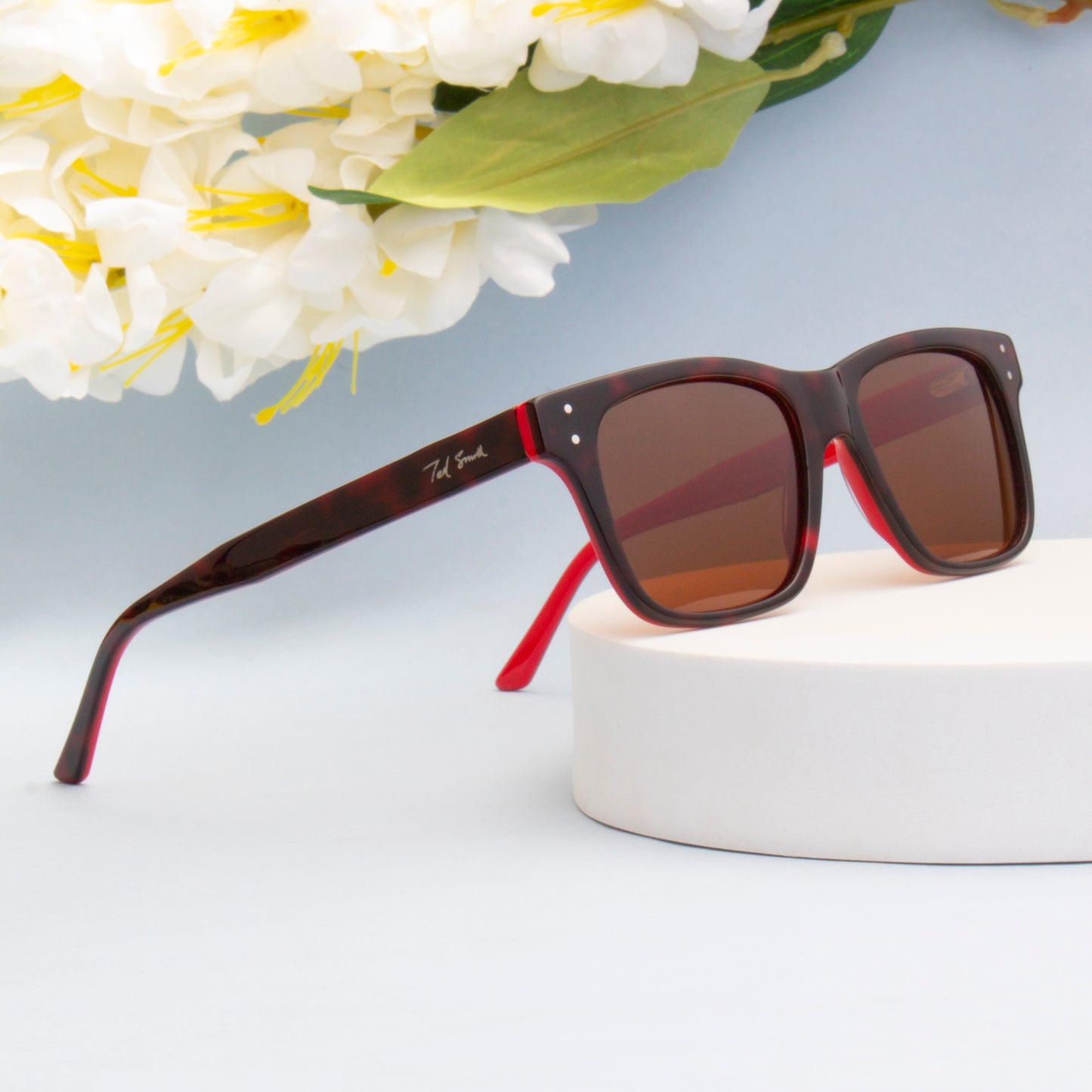 SUN-HESTON UNISEX SQUARE ACETATE SUNGLASSES WITH POLARIZED LENS BY TED SMITH (IN 5 COLORS)