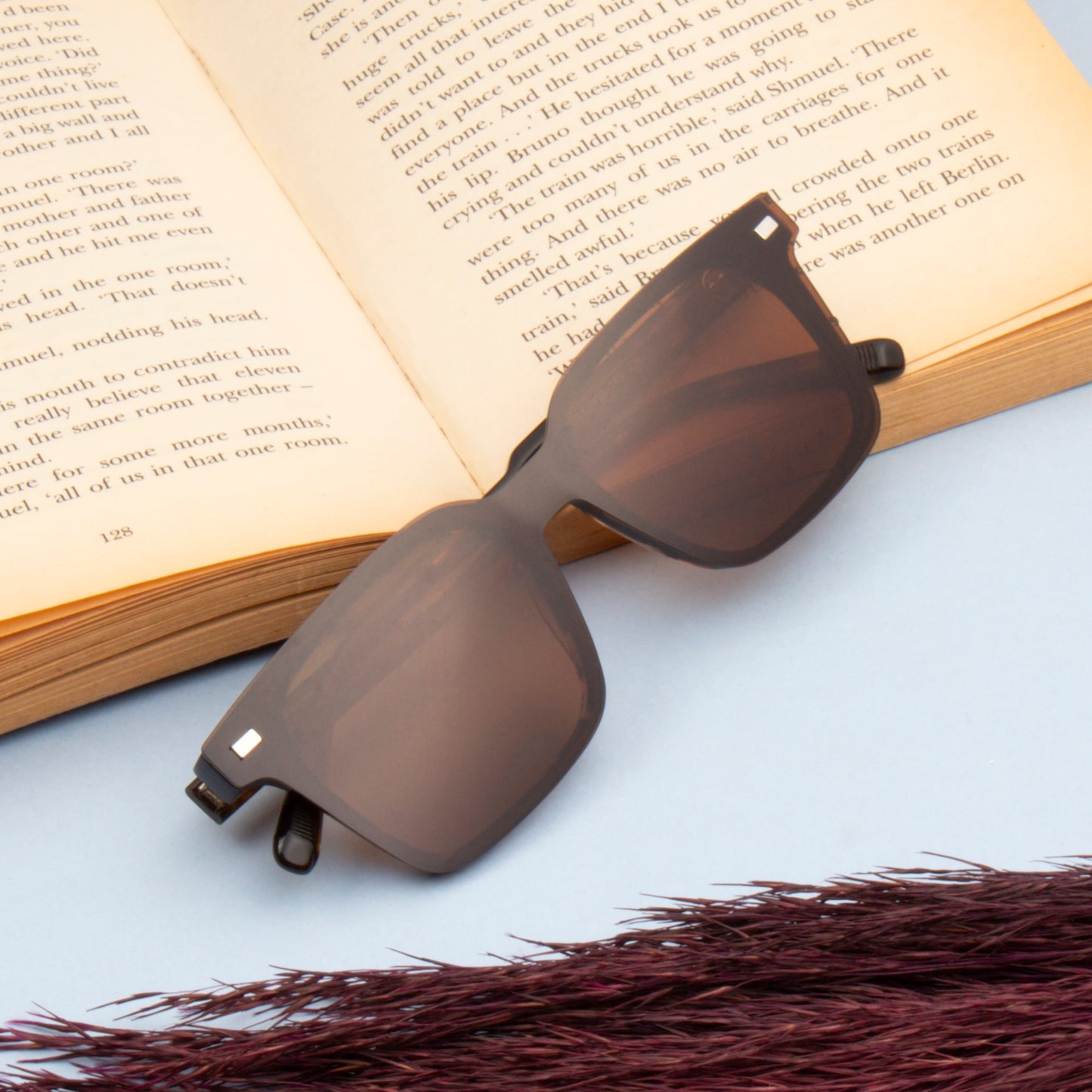 CHARLIE UNISEX SQUARE ACETATE CLIPON SUNGLASSES WITH POLARIZED LENS BY TED SMITH (IN 3 COLORS)