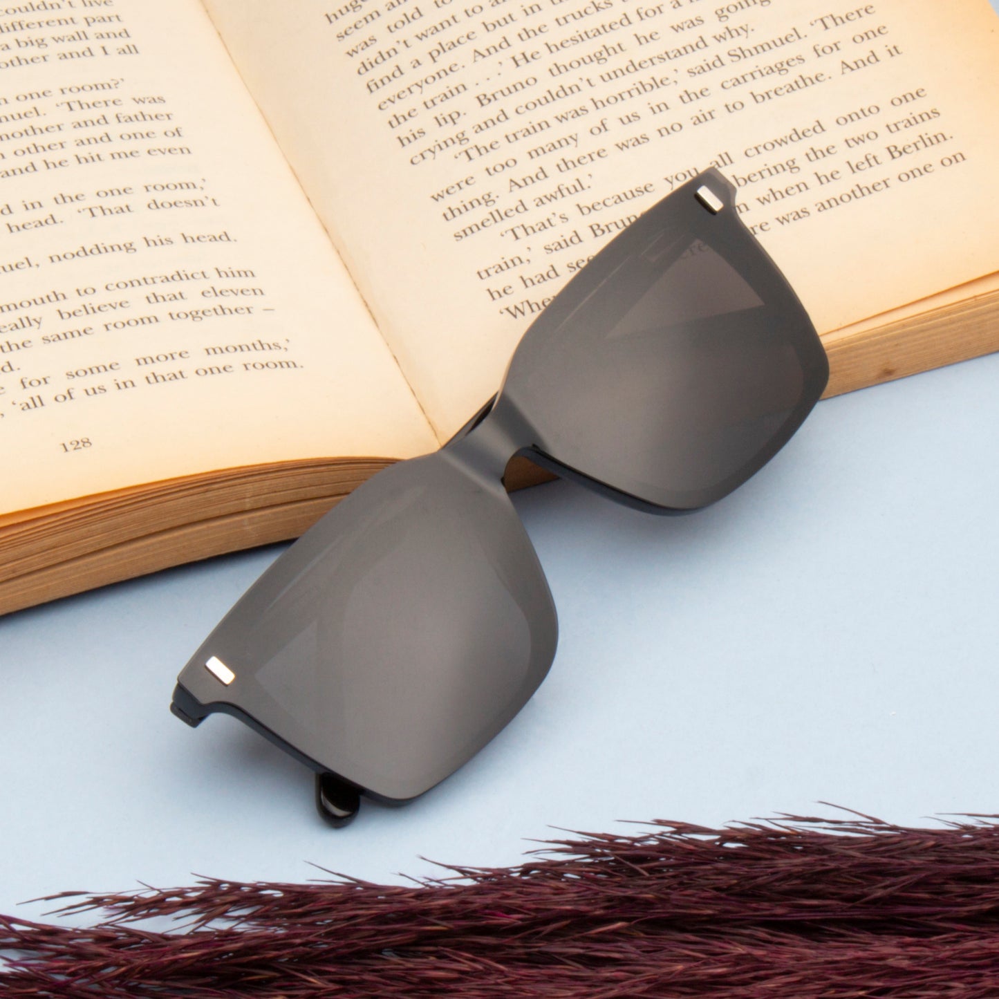 ALEC UNISEX WAYFARER ACETATE CLIPON SUNGLASSES WITH POLARIZED LENS BY TED SMITH (IN 3 COLORS)