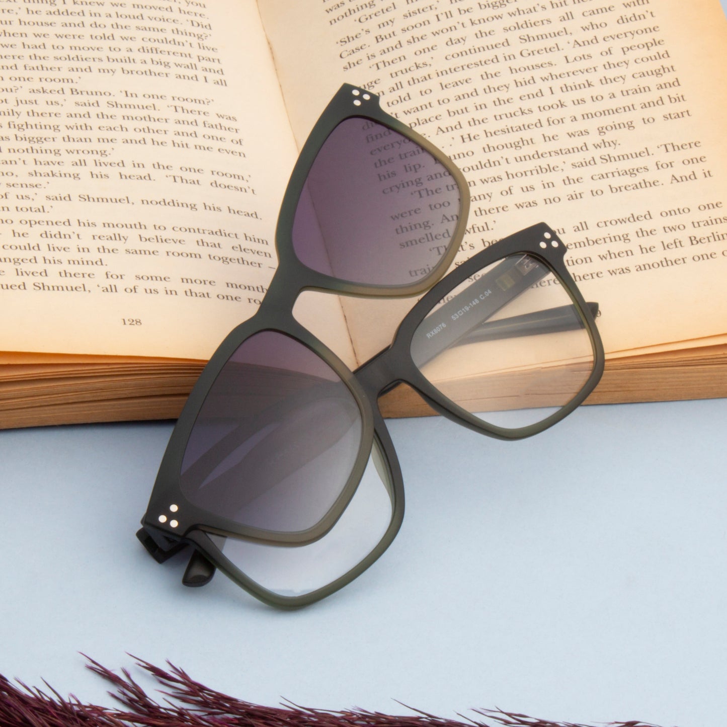 DOTTIE UNISEX SQUARE TR90 CLIPON SUNGLASSES WITH POLARIZED LENS BY TED SMITH (IN 3 COLORS)