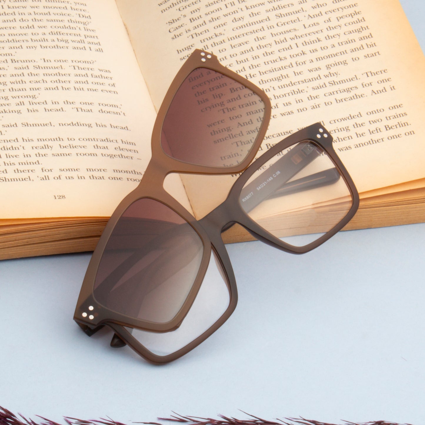 STEVENS UNISEX SQUARE TR90 CLIPON SUNGLASSES WITH POLARIZED LENS BY TED SMITH (IN 2 COLORS)