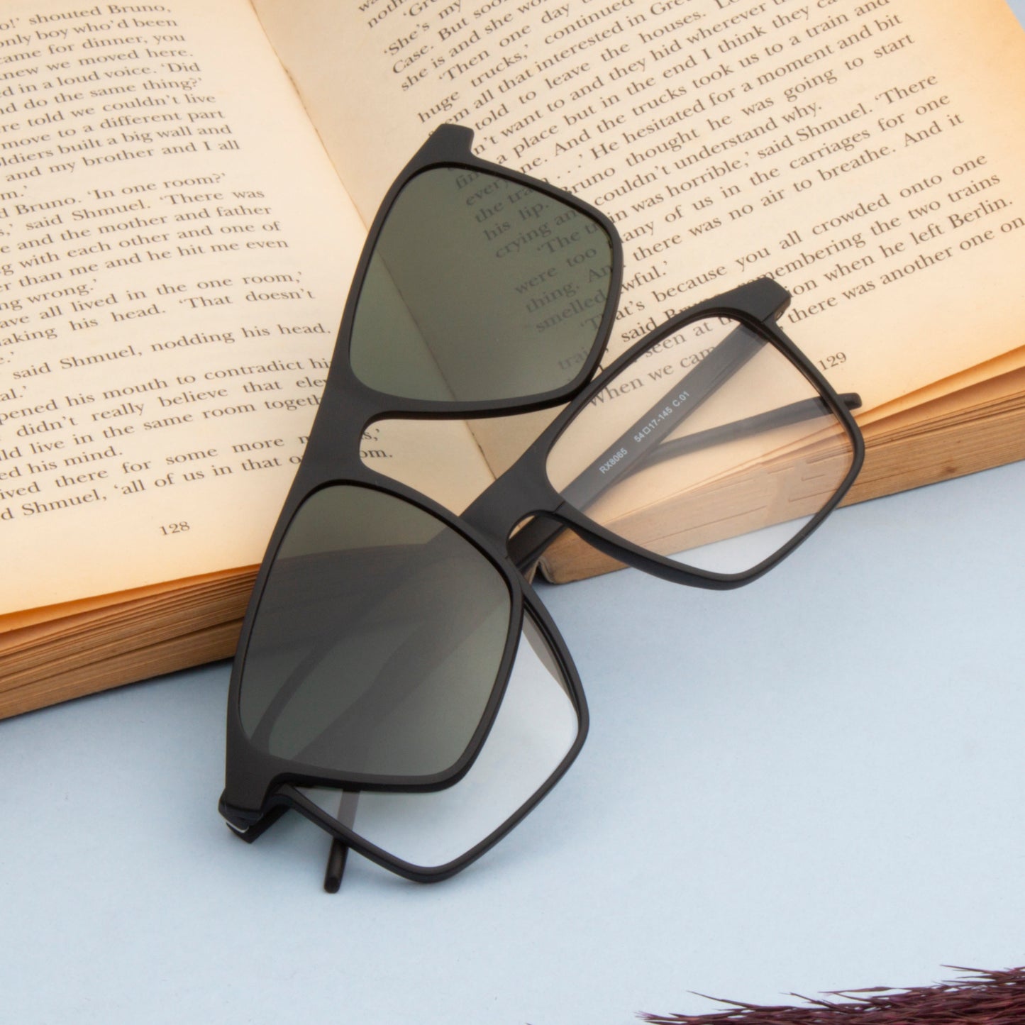 MELVIN UNISEX SQUARE TR90 CLIPON SUNGLASSES WITH POLARIZED LENS BY TED SMITH (IN 3 COLORS)