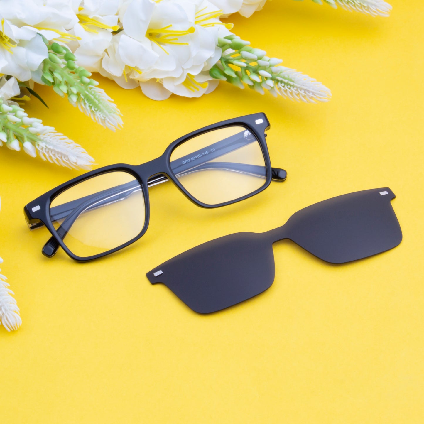 CHARLIE UNISEX SQUARE ACETATE CLIPON SUNGLASSES WITH POLARIZED LENS BY TED SMITH (IN 3 COLORS)