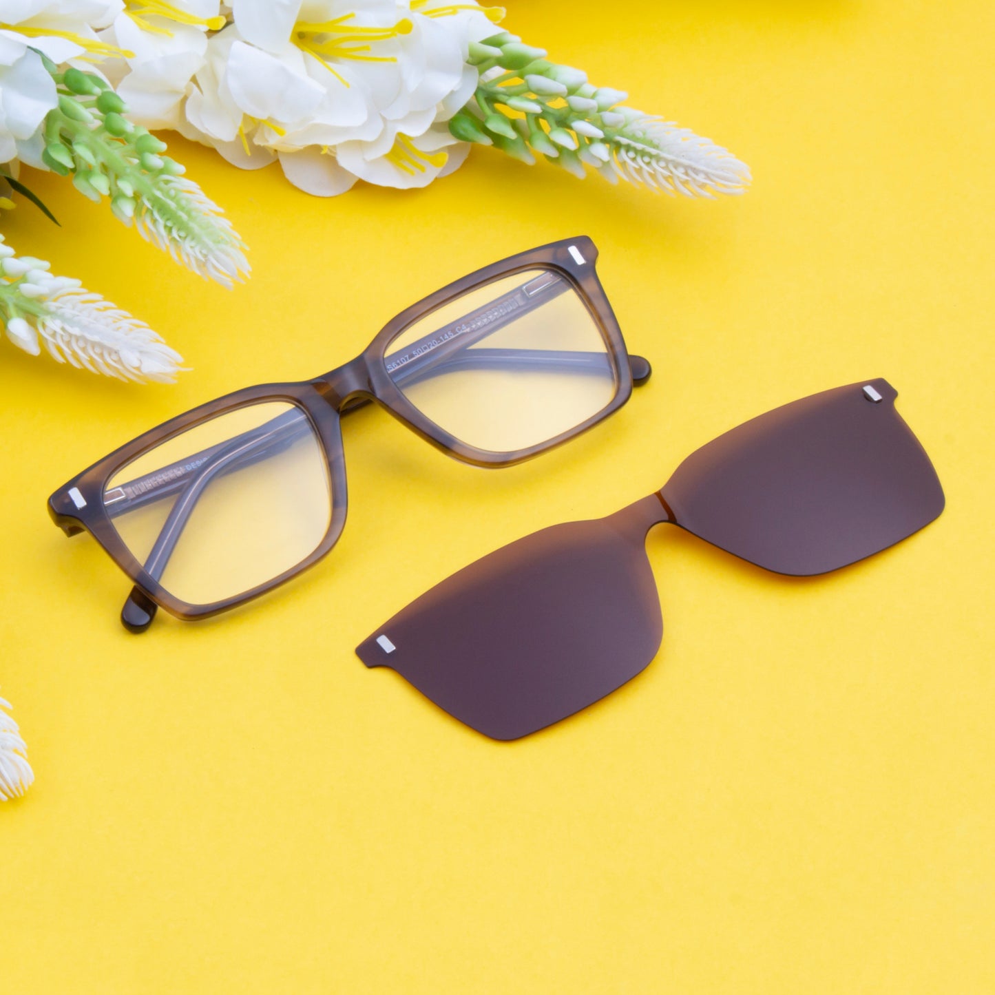 ALEC UNISEX WAYFARER ACETATE CLIPON SUNGLASSES WITH POLARIZED LENS BY TED SMITH (IN 3 COLORS)