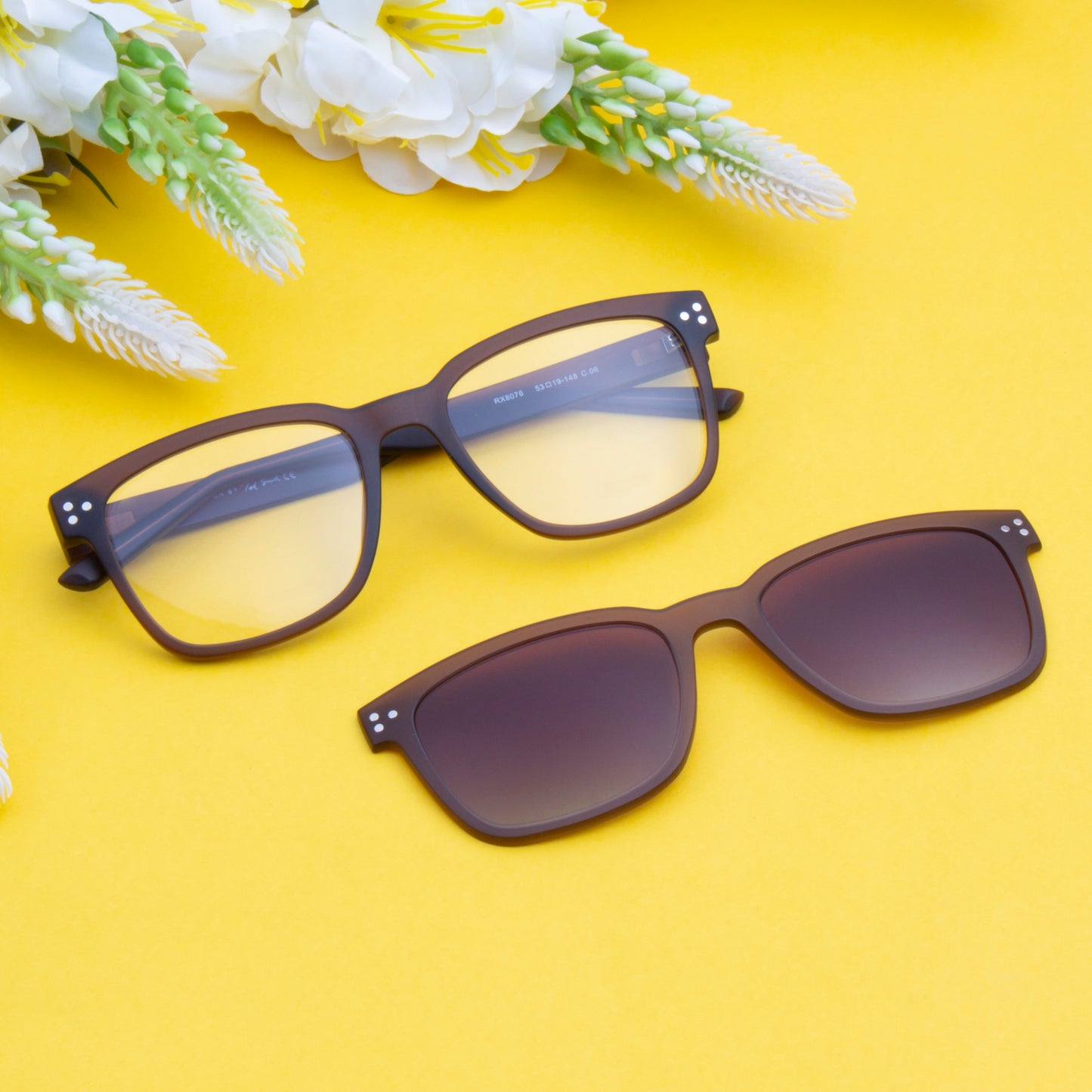 DOTTIE UNISEX SQUARE TR90 CLIPON SUNGLASSES WITH POLARIZED LENS BY TED SMITH (IN 3 COLORS)