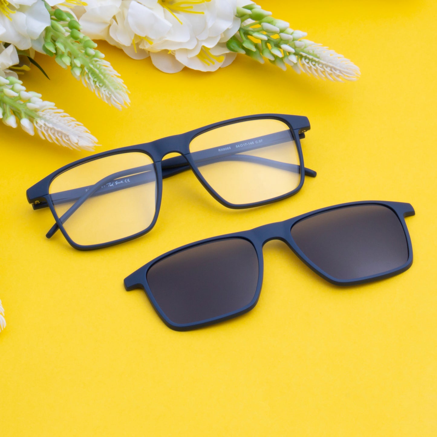 MELVIN UNISEX SQUARE TR90 CLIPON SUNGLASSES WITH POLARIZED LENS BY TED SMITH (IN 3 COLORS)