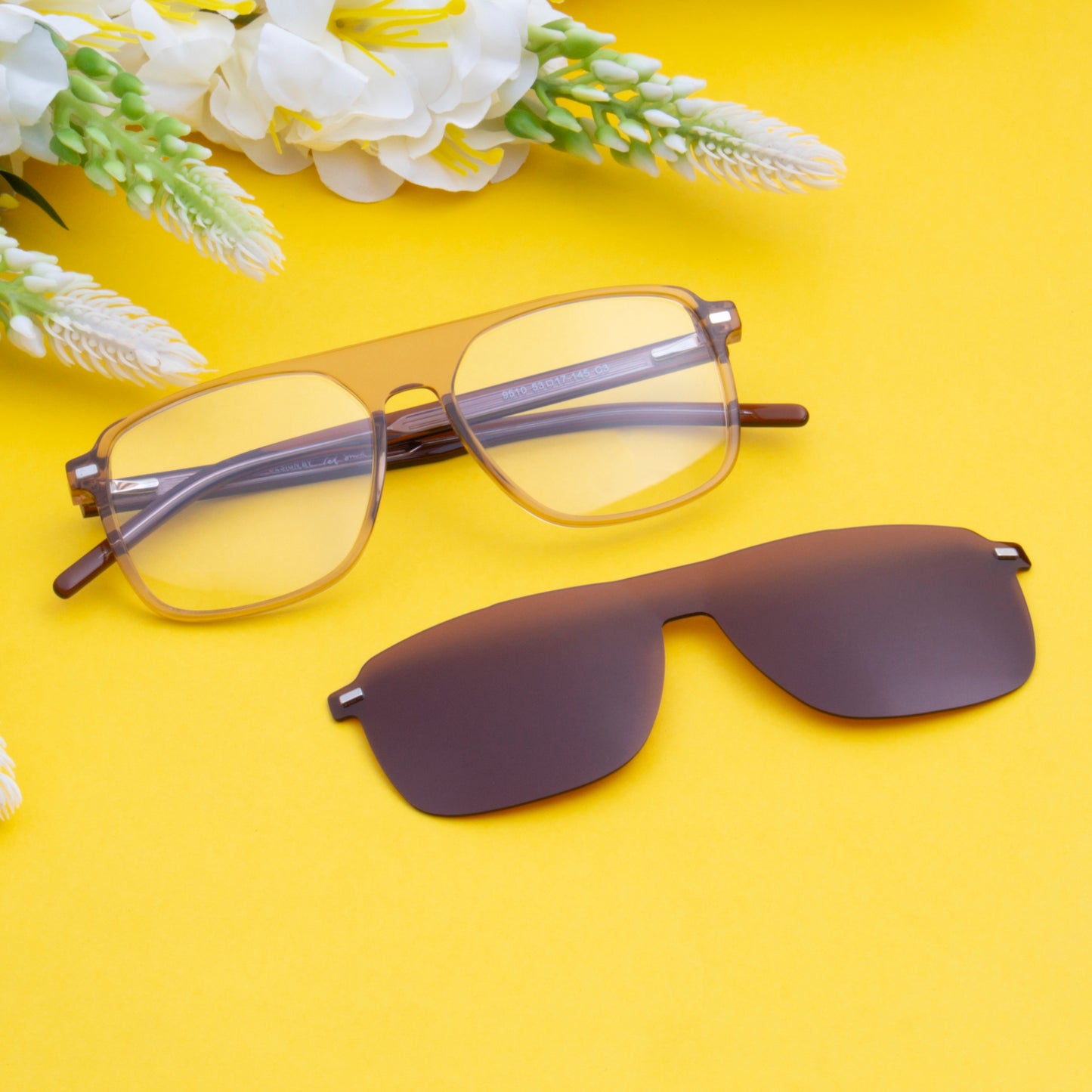 DALES UNISEX AVIATOR ACETATE CLIPON SUNGLASSES WITH POLARIZED LENS BY TED SMITH (IN 4 COLORS)