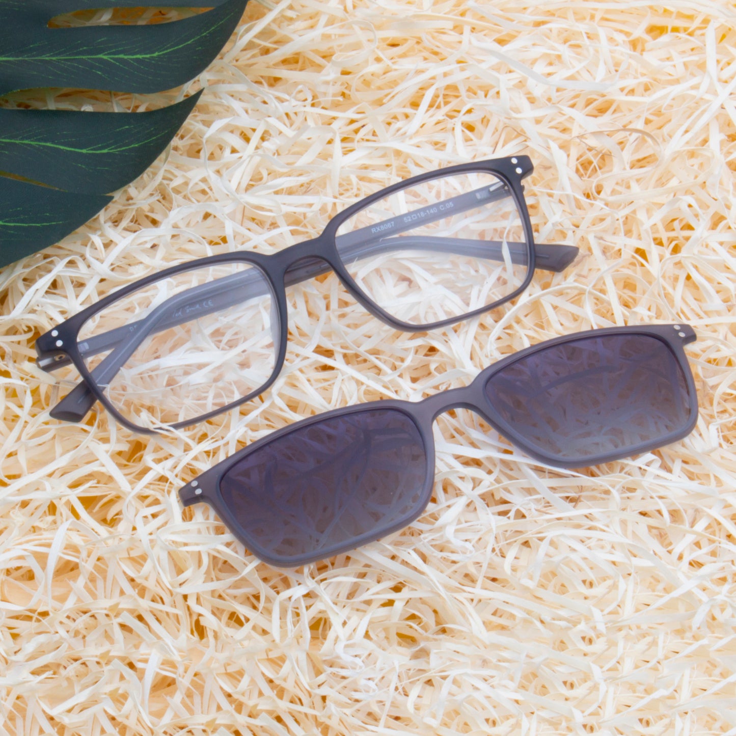JARVIS UNISEX RECTANGULAR TR90 CLIPON SUNGLASSES WITH POLARIZED LENS BY TED SMITH (IN 3 COLORS)