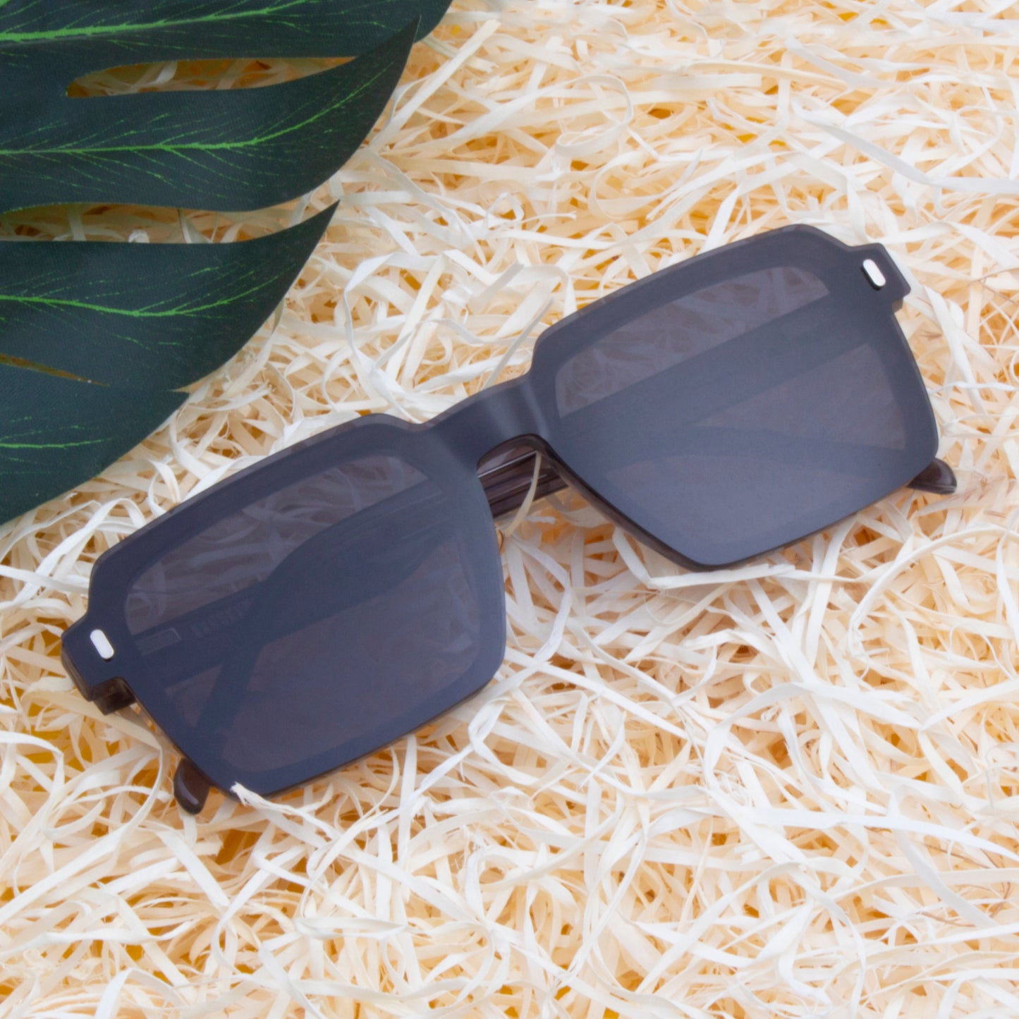 ENRIQUE UNISEX SQUARE ACETATE CLIPON SUNGLASSES WITH POLARIZED LENS BY TED SMITH (IN 4 COLORS)