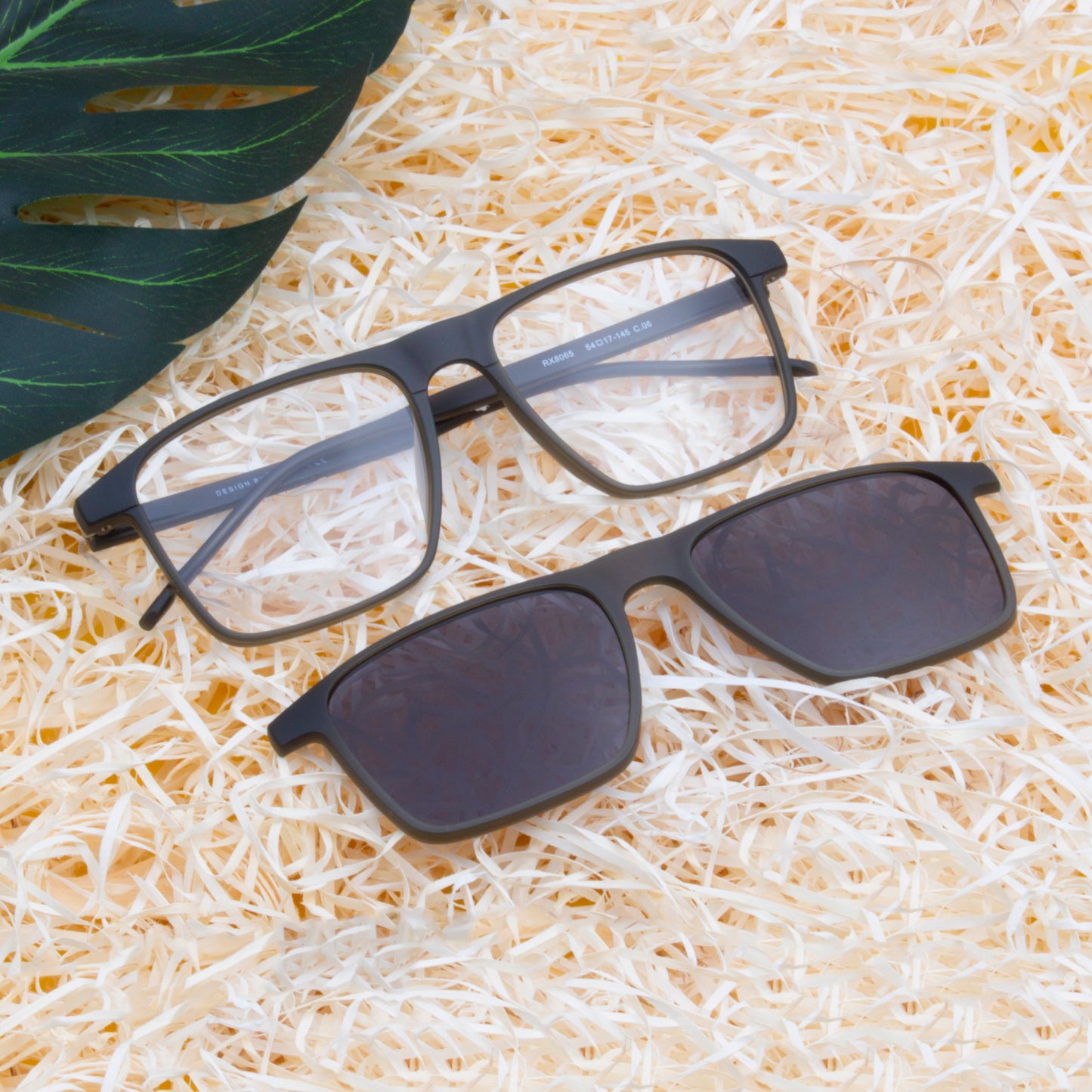 MELVIN UNISEX SQUARE TR90 CLIPON SUNGLASSES WITH POLARIZED LENS BY TED SMITH (IN 3 COLORS)
