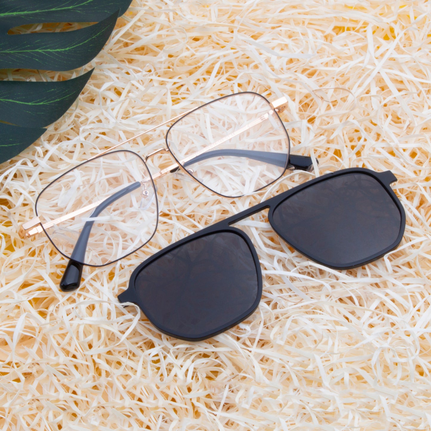 TWITCHY UNISEX AVIATOR METAL CLIPON SUNGLASSES WITH POLARIZED LENS BY TED SMITH (IN 3 COLORS)