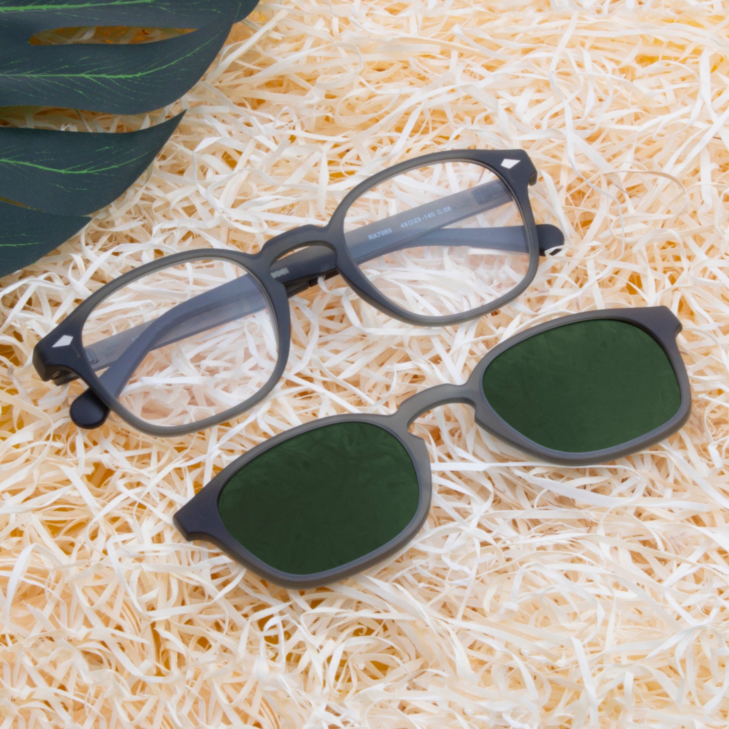 FALCO UNISEX SQUARE TR90 CLIPON SUNGLASSES WITH POLARIZED LENS BY TED SMITH (IN 4 COLORS)