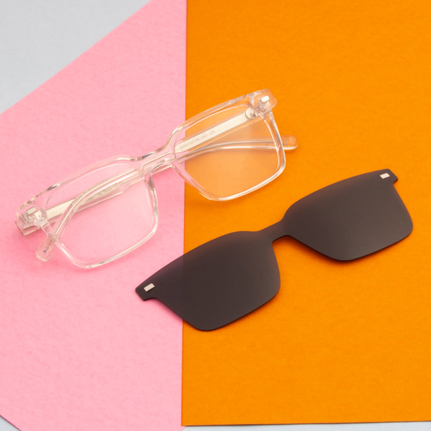 CHARLIE UNISEX SQUARE ACETATE CLIPON SUNGLASSES WITH POLARIZED LENS BY TED SMITH (IN 3 COLORS)