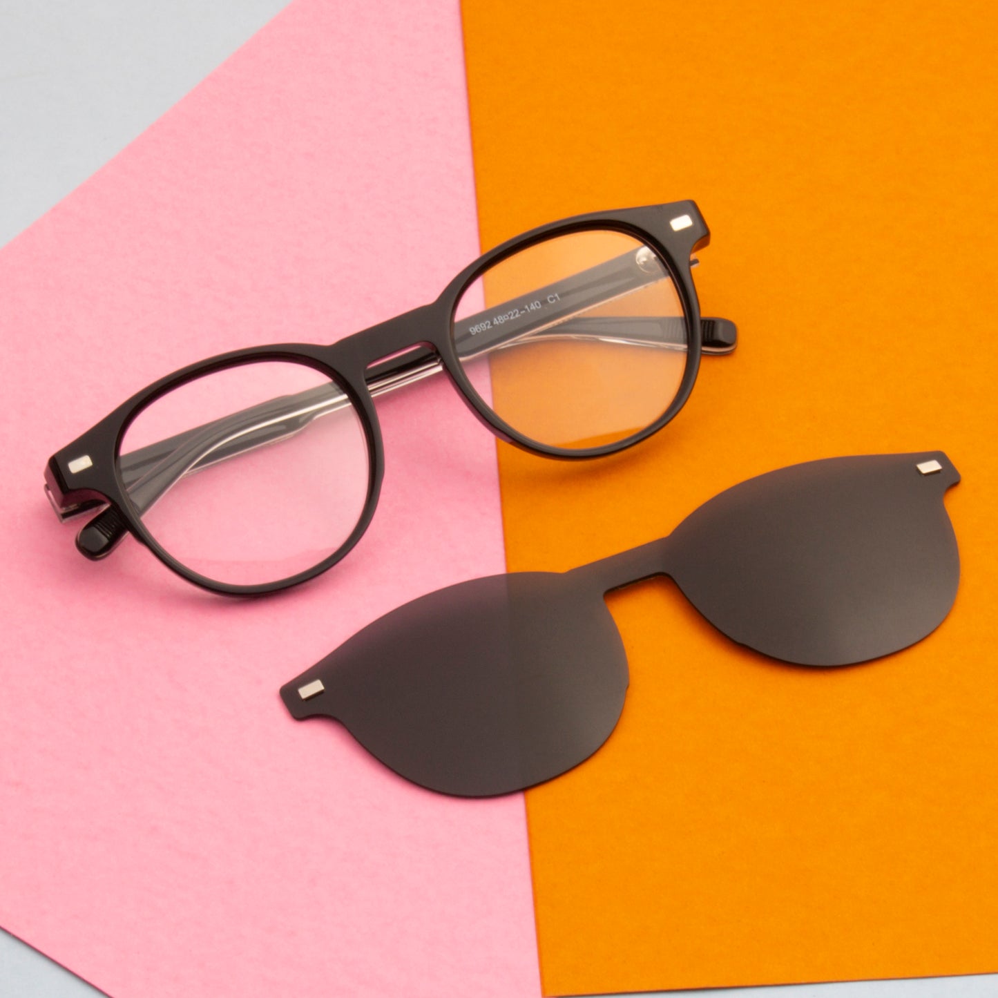 CHAVIS UNISEX ROUND ACETATE CLIPON SUNGLASSES WITH POLARIZED LENS BY TED SMITH (IN 4 COLORS)