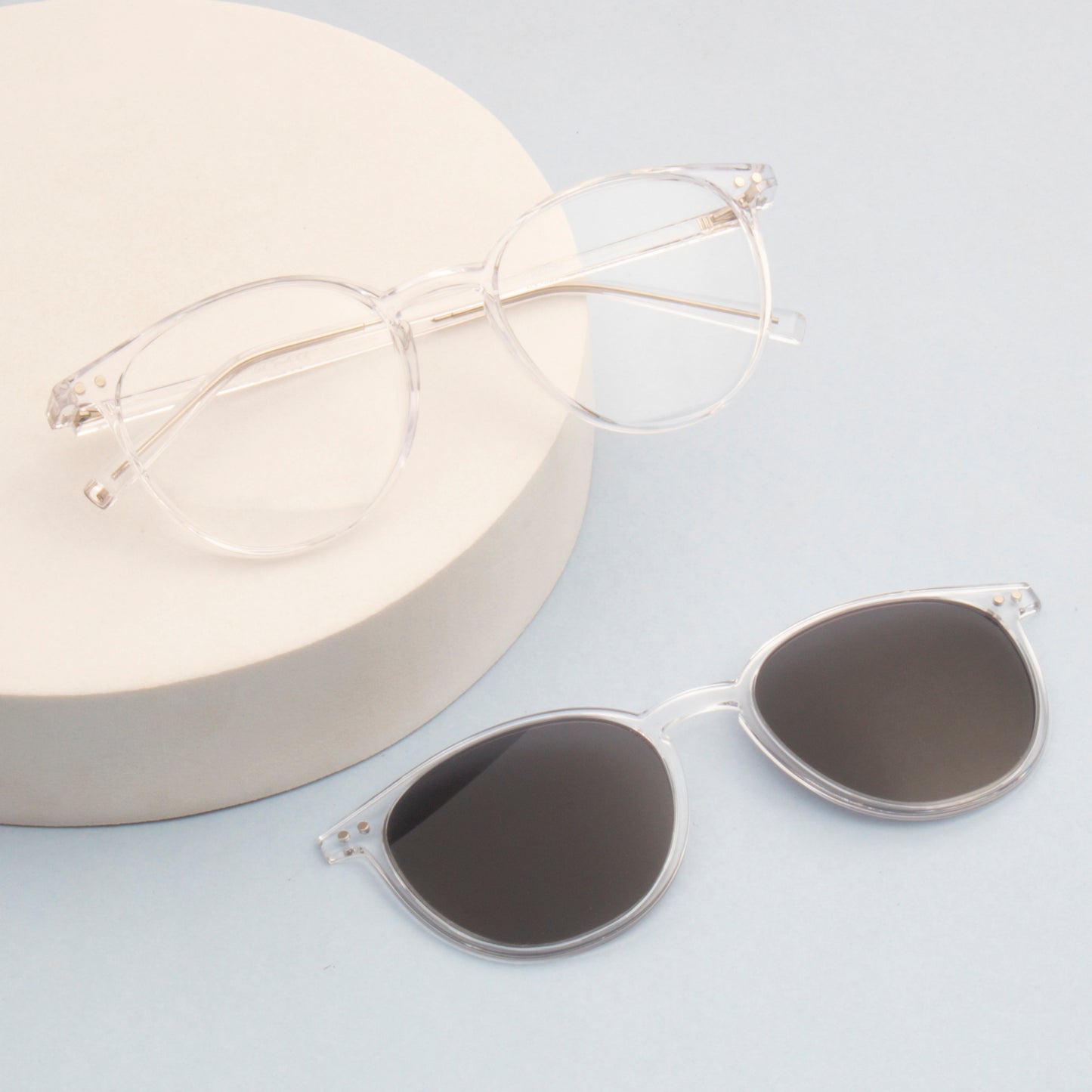 BRET UNISEX ROUND TR90 CLIPON SUNGLASSES WITH POLARIZED LENS BY TED SMITH (IN 4 COLORS)