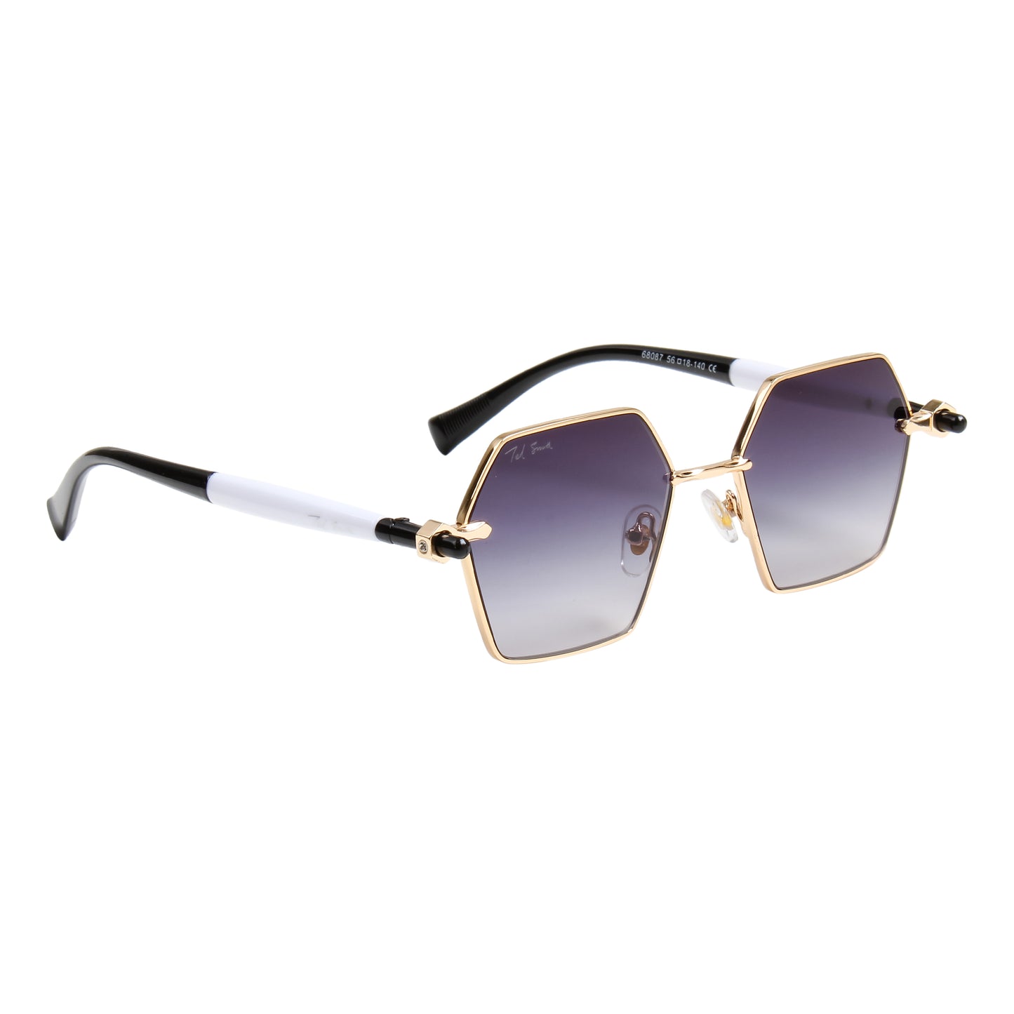 ADIE UNISEX HEXAGON METAL SUNGLASSES BY TED SMITH (IN 4 COLORS)