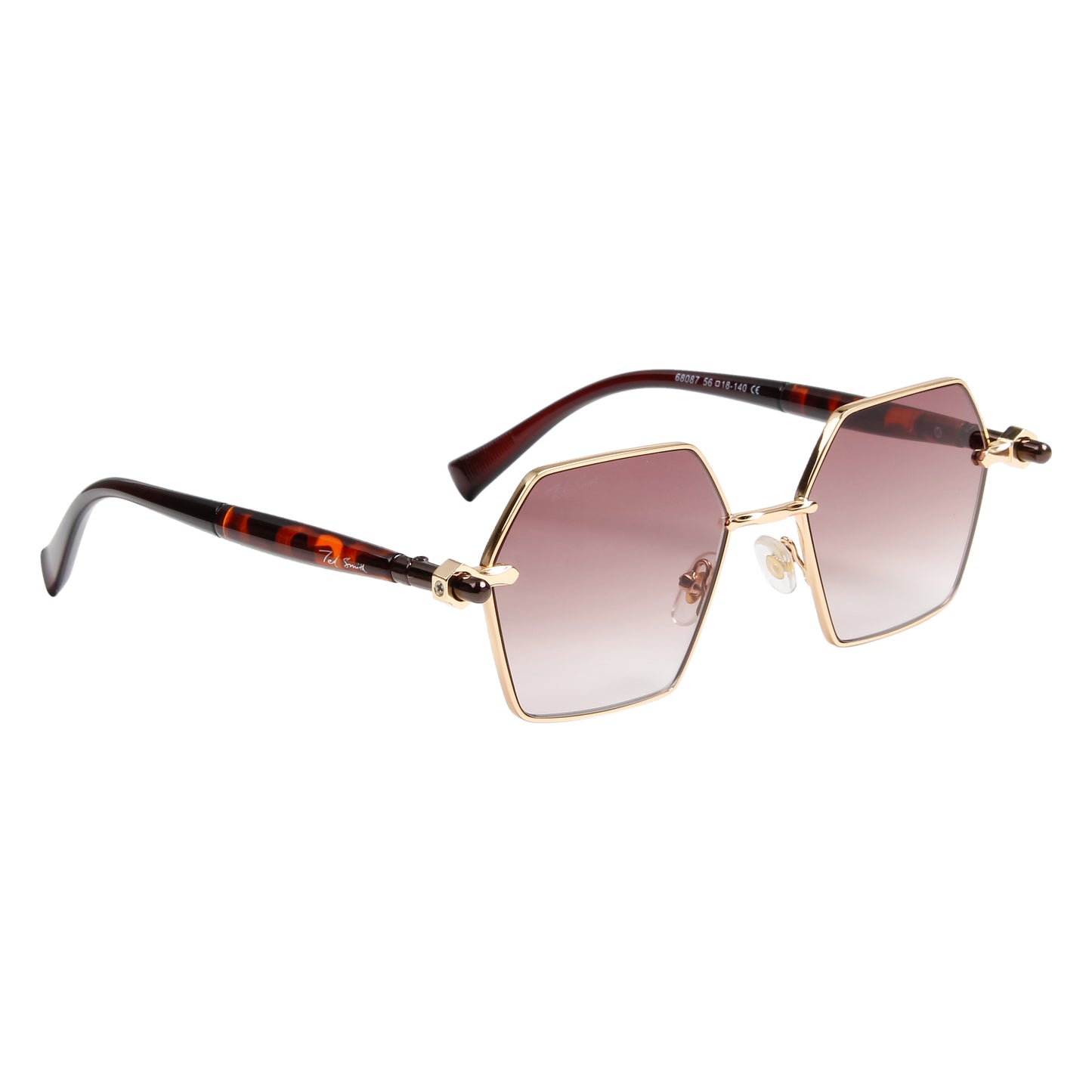 ADIE UNISEX HEXAGON METAL SUNGLASSES BY TED SMITH (IN 4 COLORS)