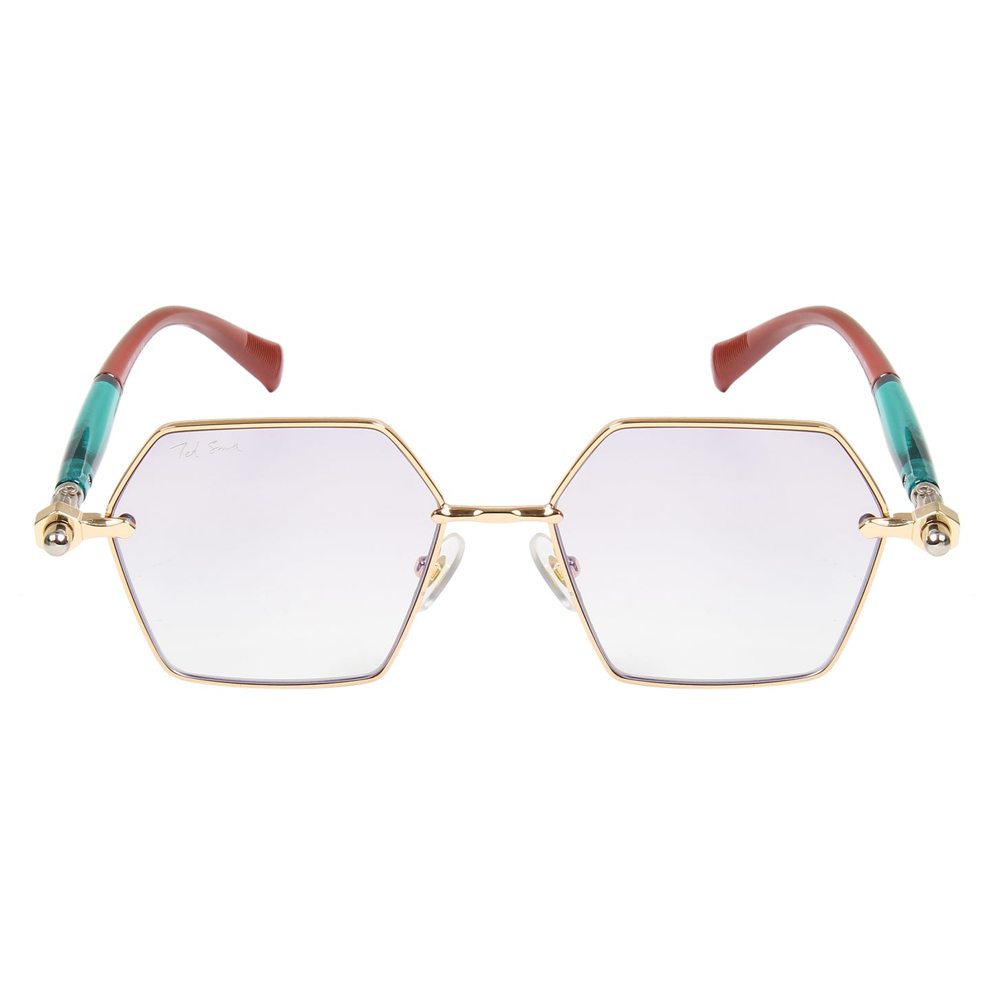 ADIE UNISEX HEXAGON METAL SUNGLASSES BY TED SMITH (IN 4 COLORS)