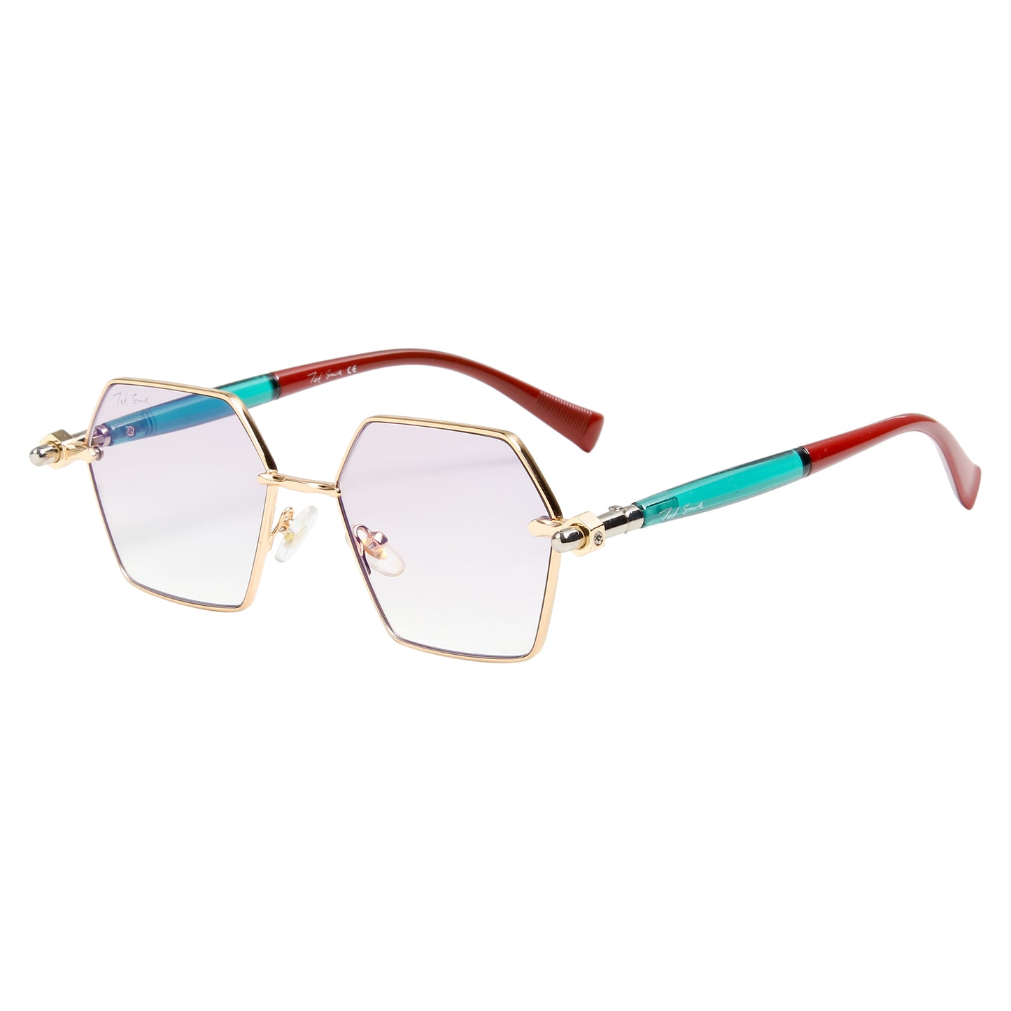 ADIE UNISEX HEXAGON METAL SUNGLASSES BY TED SMITH (IN 4 COLORS)