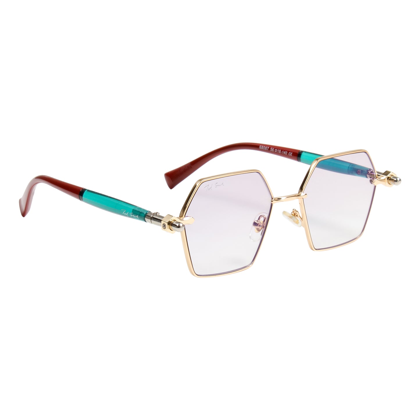 ADIE UNISEX HEXAGON METAL SUNGLASSES BY TED SMITH (IN 4 COLORS)