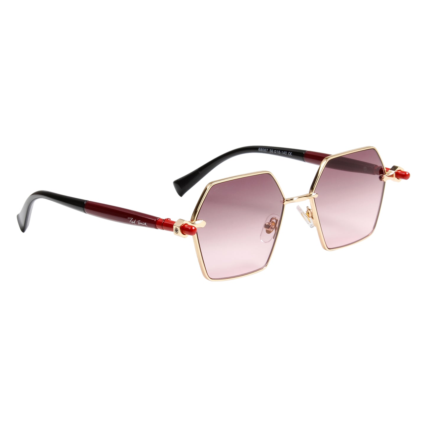 ADIE UNISEX HEXAGON METAL SUNGLASSES BY TED SMITH (IN 4 COLORS)