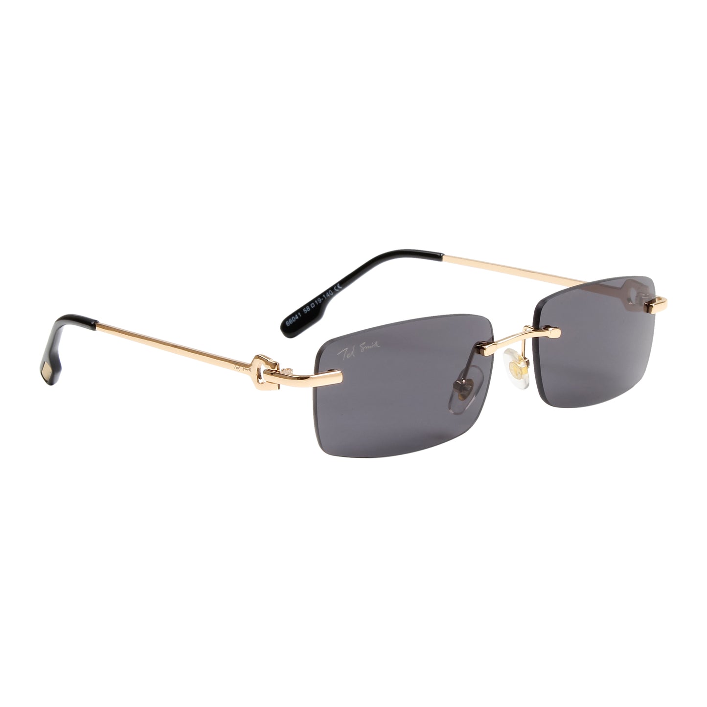 SOLITAIRE 3 UNISEX RECTANGLE METAL SUNGLASSES BY TED SMITH (IN 2 COLORS)