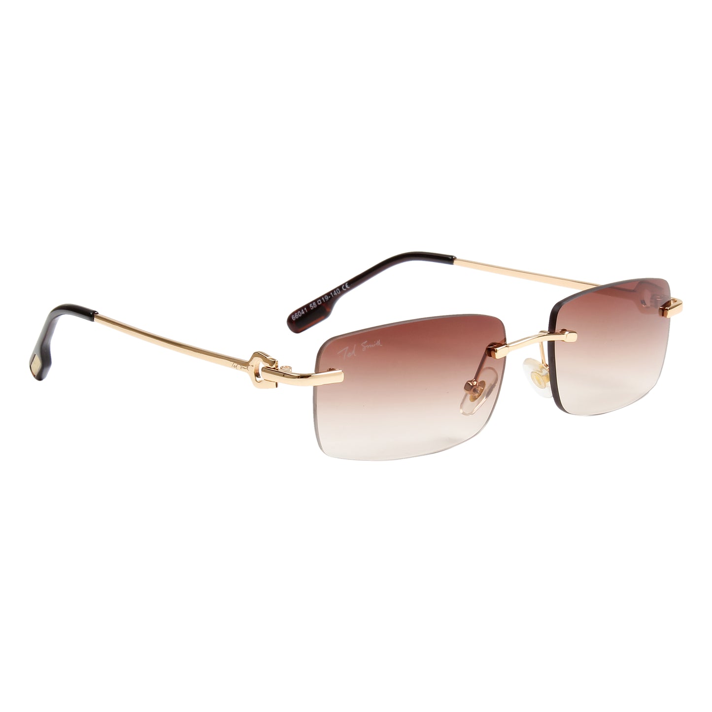 SOLITAIRE 3 UNISEX RECTANGLE METAL SUNGLASSES BY TED SMITH (IN 2 COLORS)