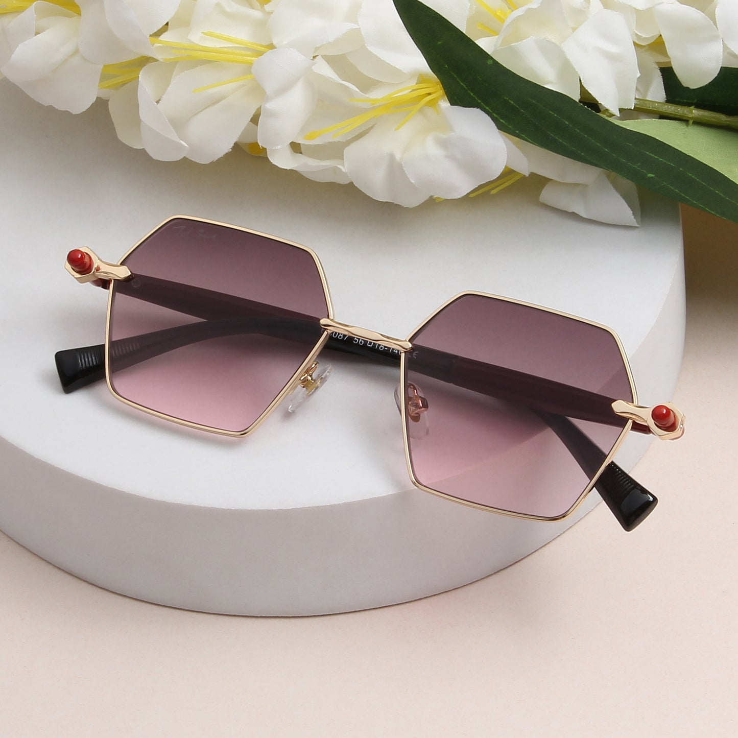 ADIE UNISEX HEXAGON METAL SUNGLASSES BY TED SMITH (IN 4 COLORS)