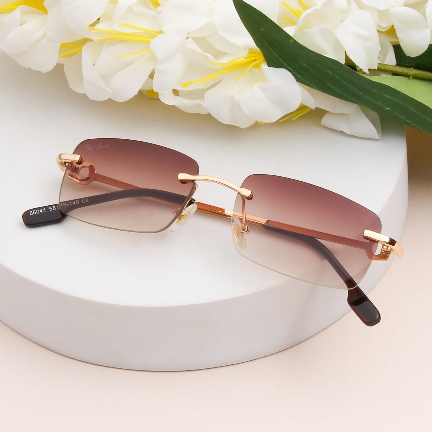 SOLITAIRE 3 UNISEX RECTANGLE METAL SUNGLASSES BY TED SMITH (IN 2 COLORS)