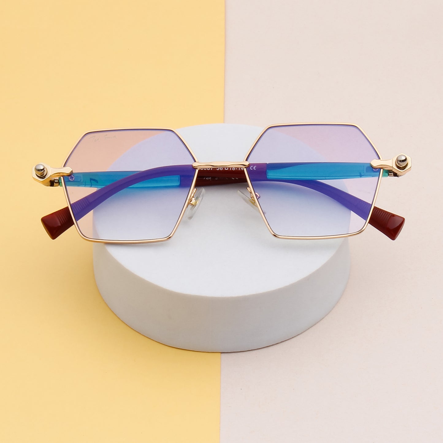 ADIE UNISEX HEXAGON METAL SUNGLASSES BY TED SMITH (IN 4 COLORS)