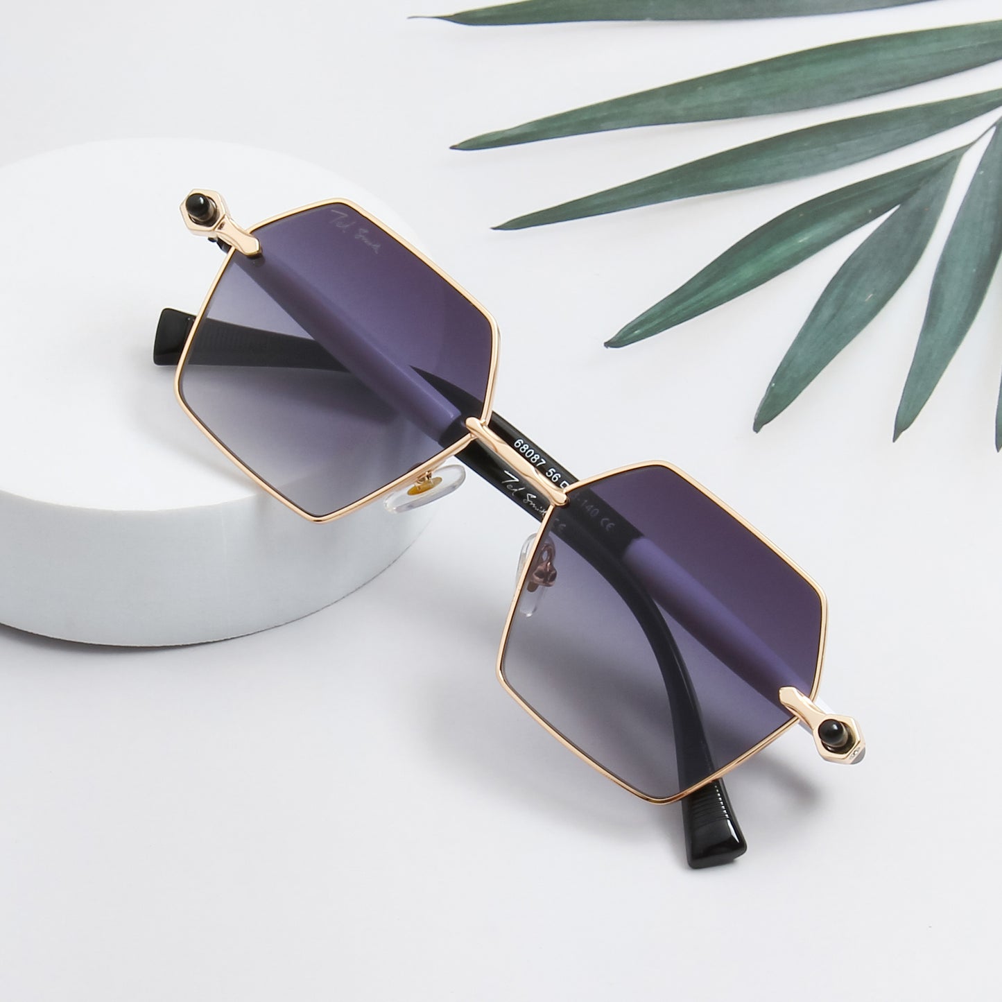 ADIE UNISEX HEXAGON METAL SUNGLASSES BY TED SMITH (IN 4 COLORS)