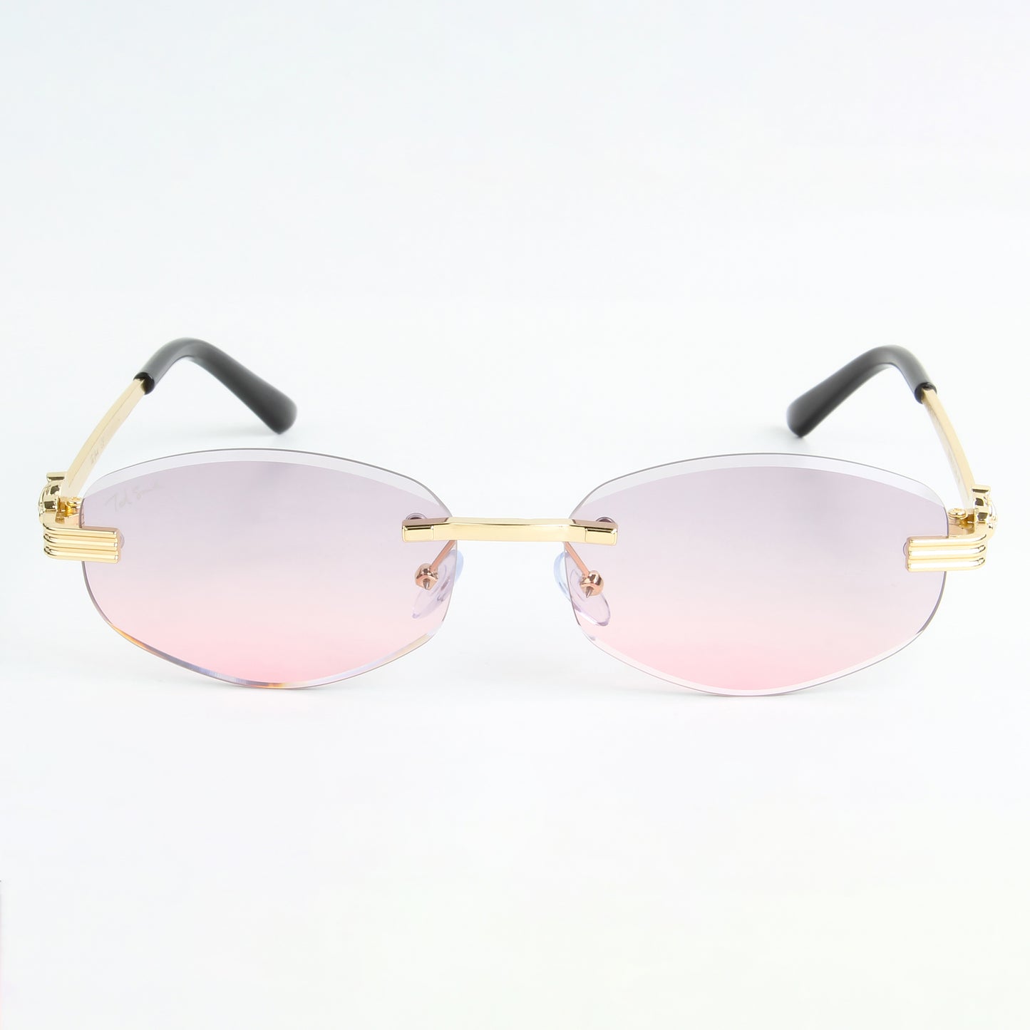 NOIR | DIAMOND CUT RIMLESS OVAL SUNGLASSES IN METAL (IN 3 COLOURS)