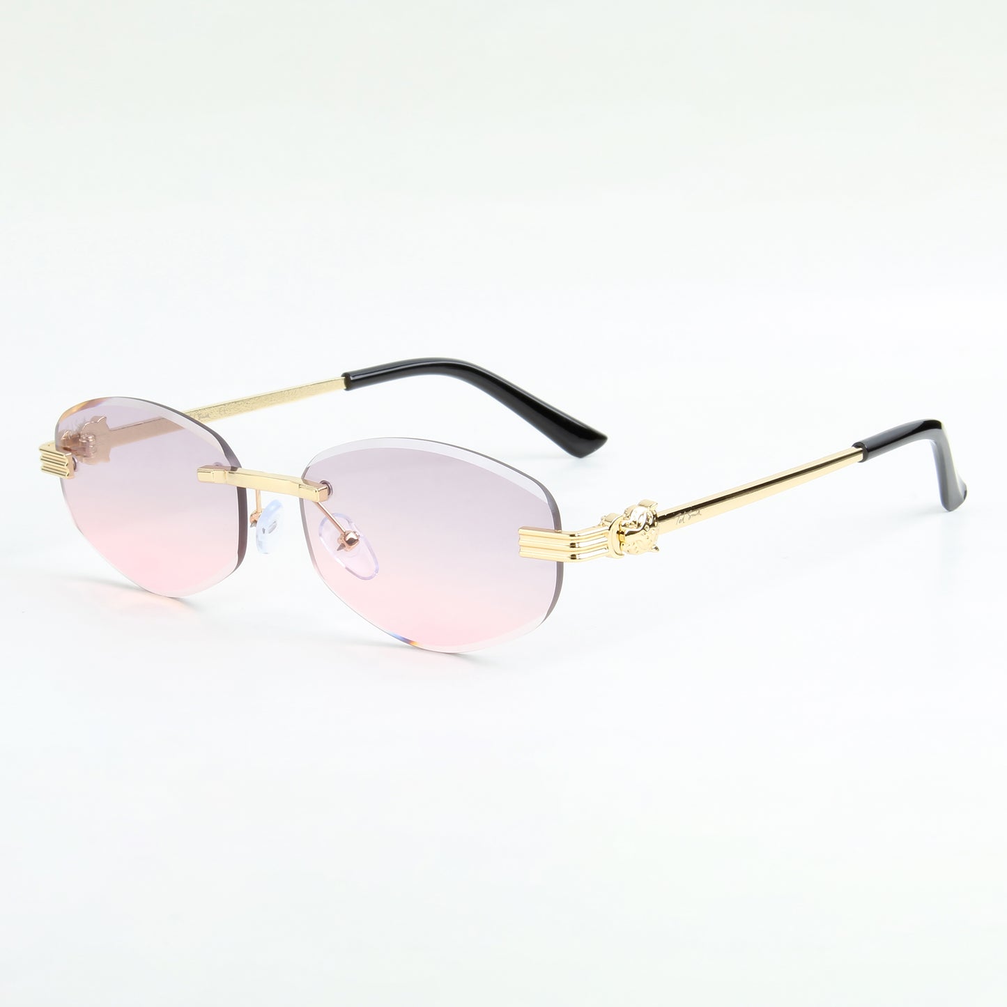 NOIR | DIAMOND CUT RIMLESS OVAL SUNGLASSES IN METAL (IN 3 COLOURS)