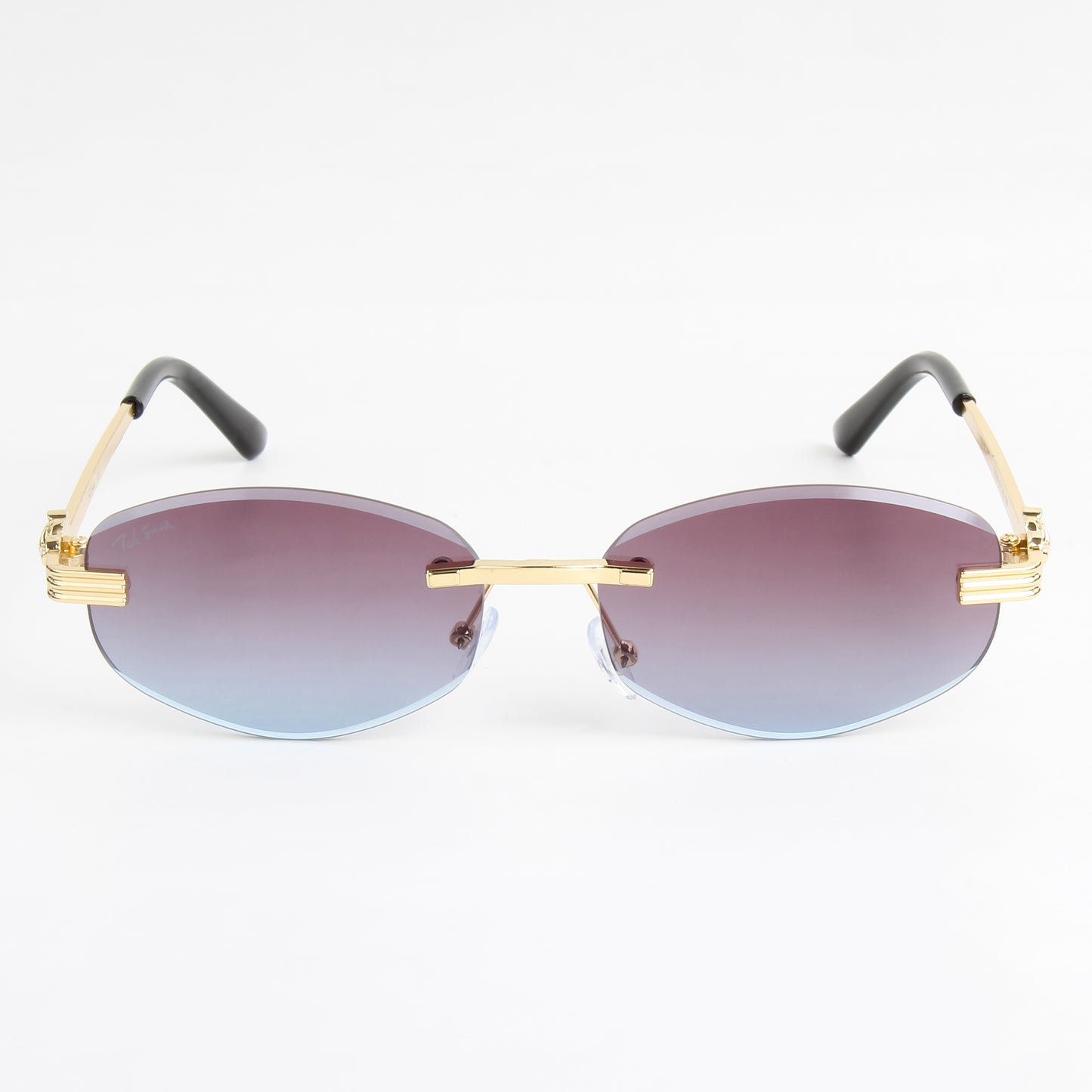 NOIR | DIAMOND CUT RIMLESS OVAL SUNGLASSES IN METAL (IN 3 COLOURS)