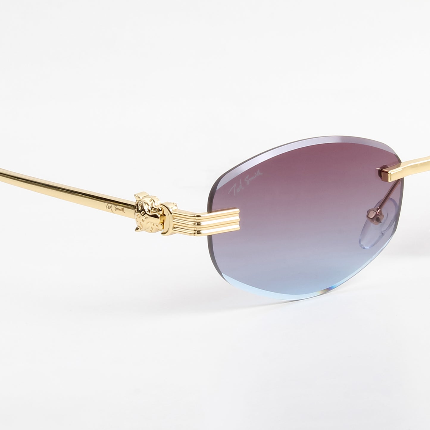 NOIR | DIAMOND CUT RIMLESS OVAL SUNGLASSES IN METAL (IN 3 COLOURS)