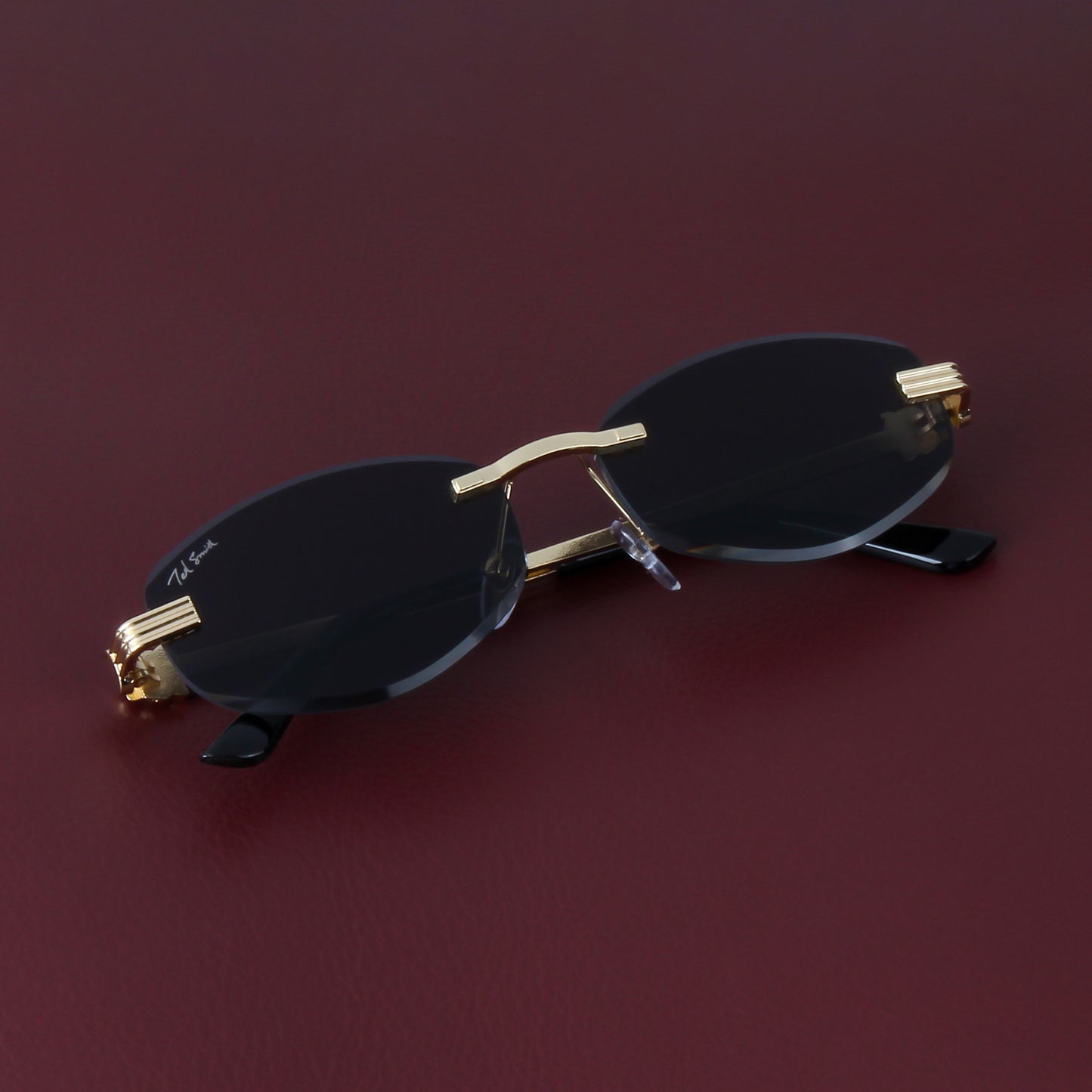 NOIR | DIAMOND CUT RIMLESS OVAL SUNGLASSES IN METAL (IN 3 COLOURS)
