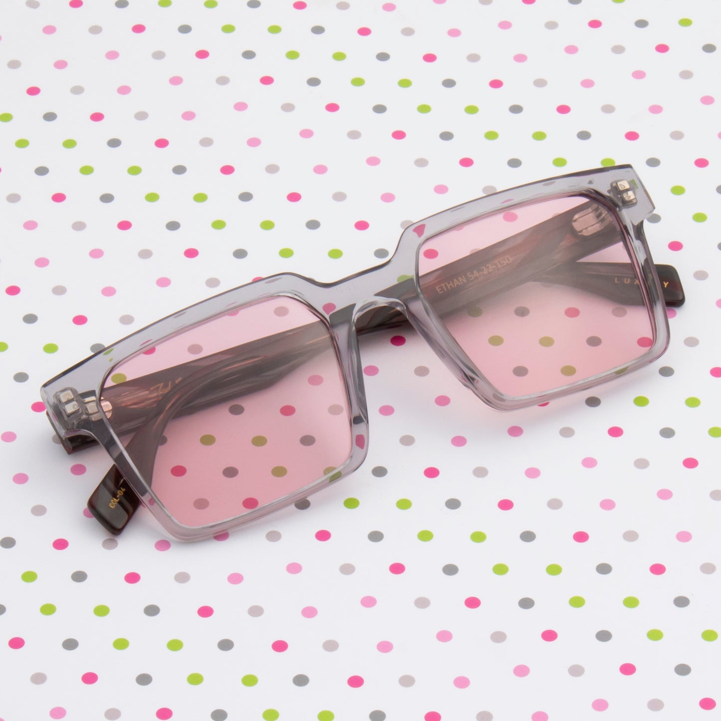 SUN-ETHAN UNISEX SQUARE ACETATE SUNGLASSES WITH POLARIZED LENS (IN 6 COLORS)