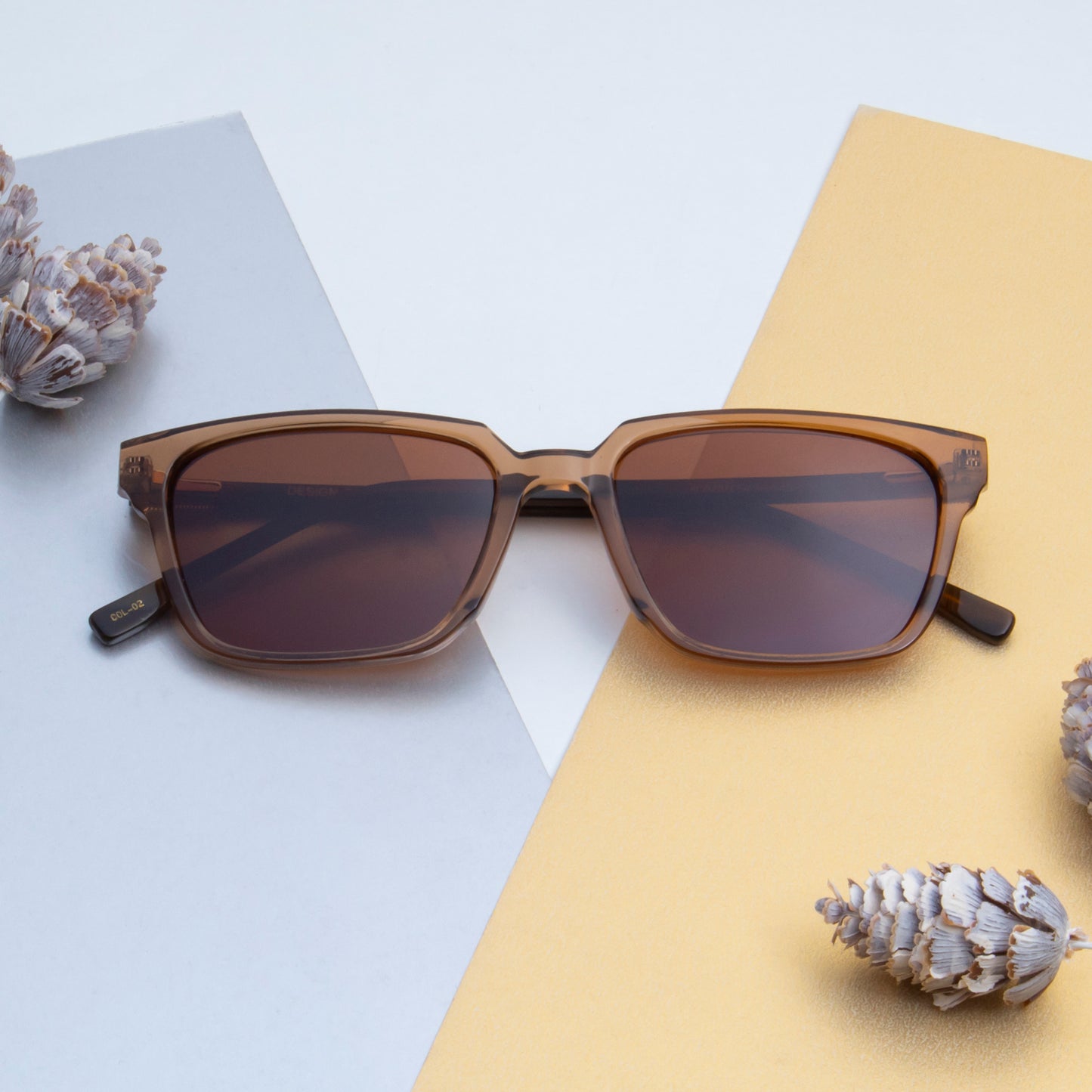 SUN-ROMAN UNISEX SQUARE ACETATE SUNGLASSES WITH POLARIZED LENS (IN 6 COLORS)