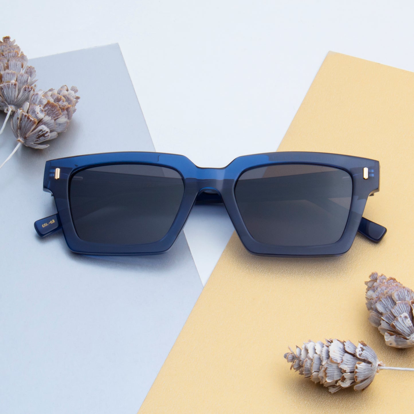 SUN-GRAHAM2 UNISEX SQUARE ACETATE SUNGLASSES WITH POLARIZED LENS (IN 6 COLORS)